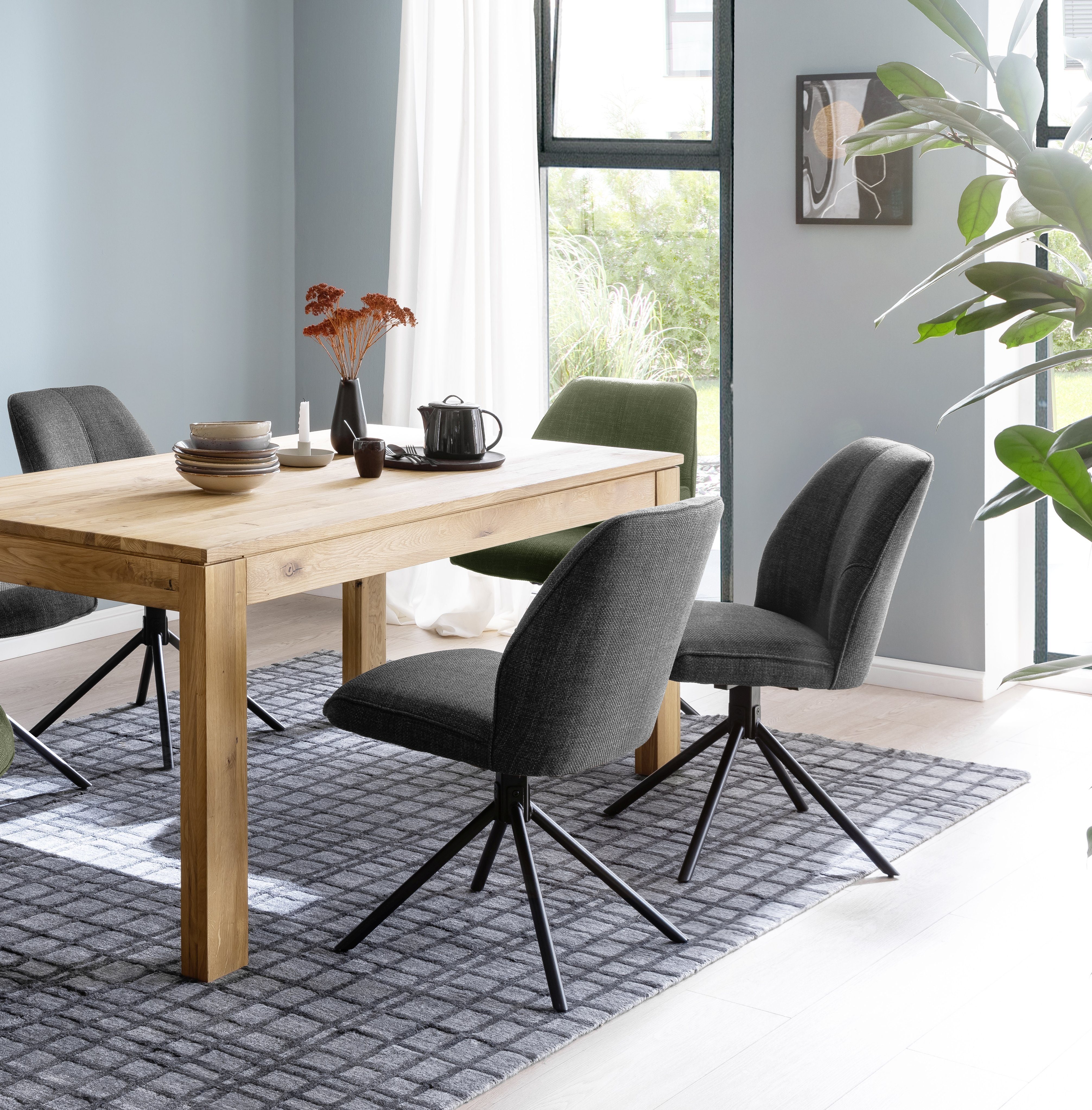 MCA furniture Stoel met 4 poten Pemba set van 2, 180º draaibaar met nivellering, stoel belastbaar tot 120 kg (set, 2 stuks)