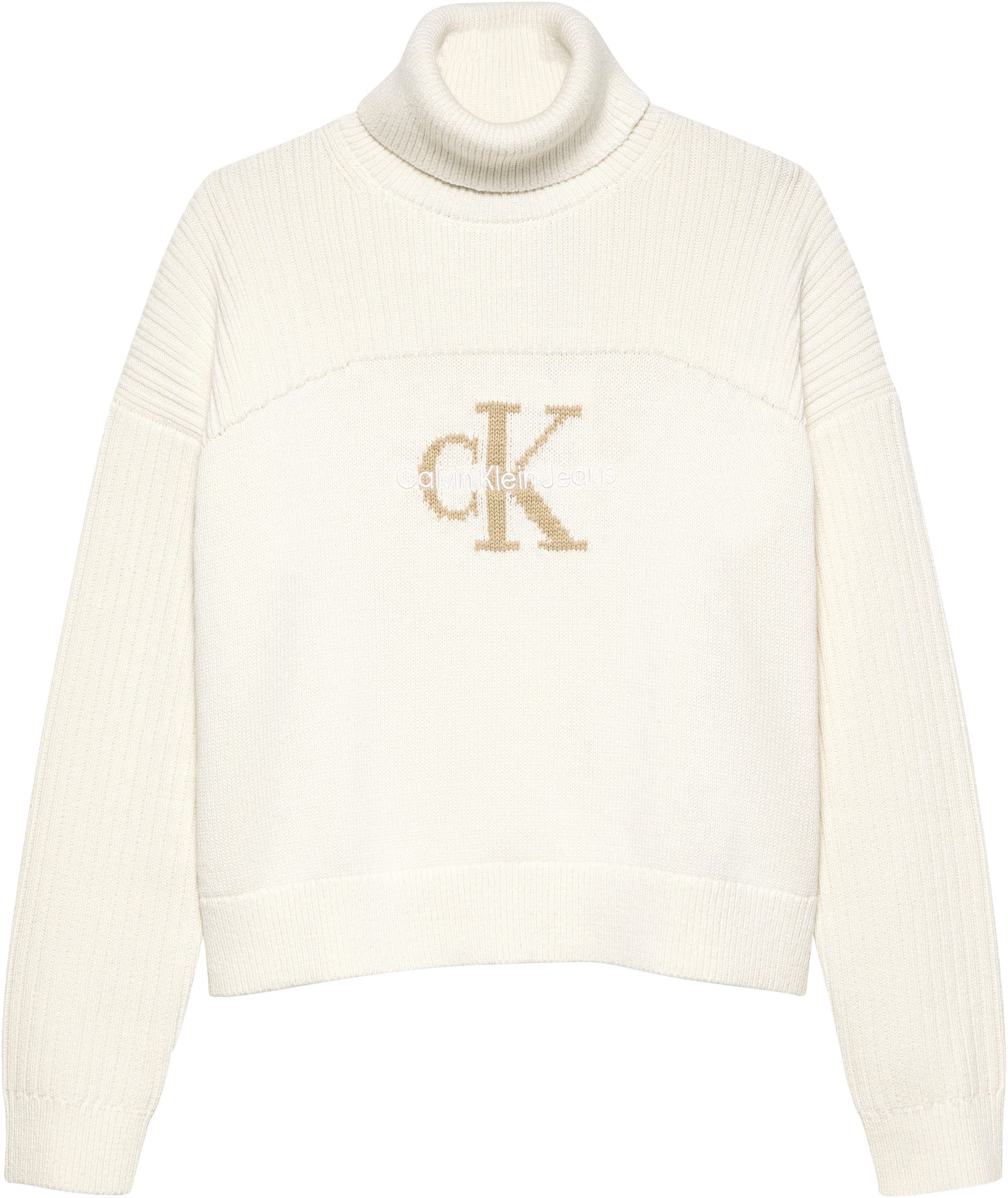 Calvin Klein Coltrui Monologo Rollneck Sweater voor kinderen tot 16 jaar en met logostiksel