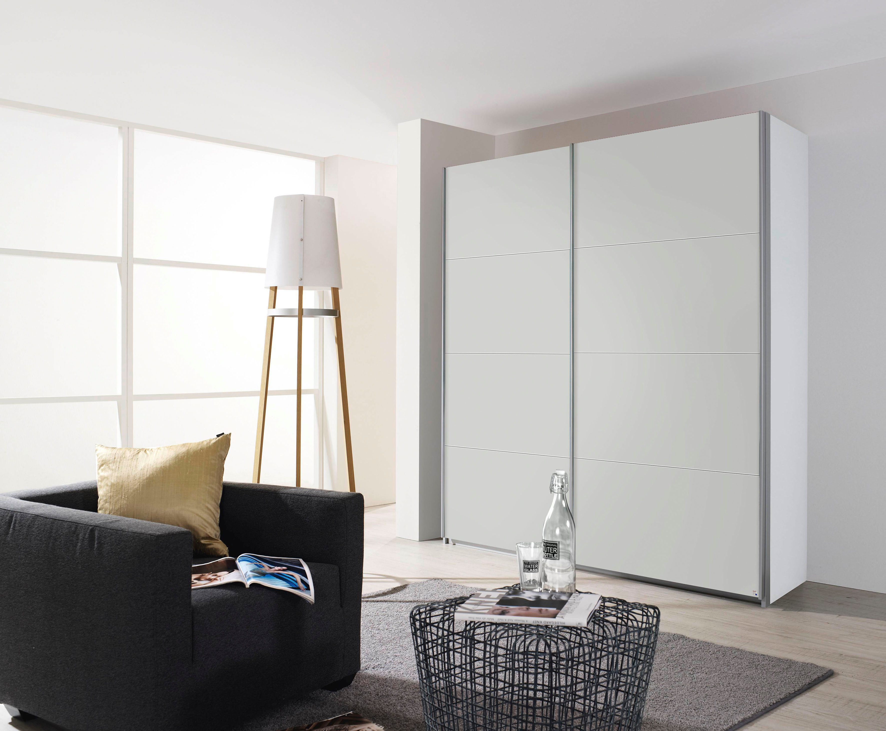 rauch Zweefdeurkast Quadra kledingkast BESTSELLER kast garderobe met mogelijkheid tot individuele frontuitvoering, lichtlopende deuren
