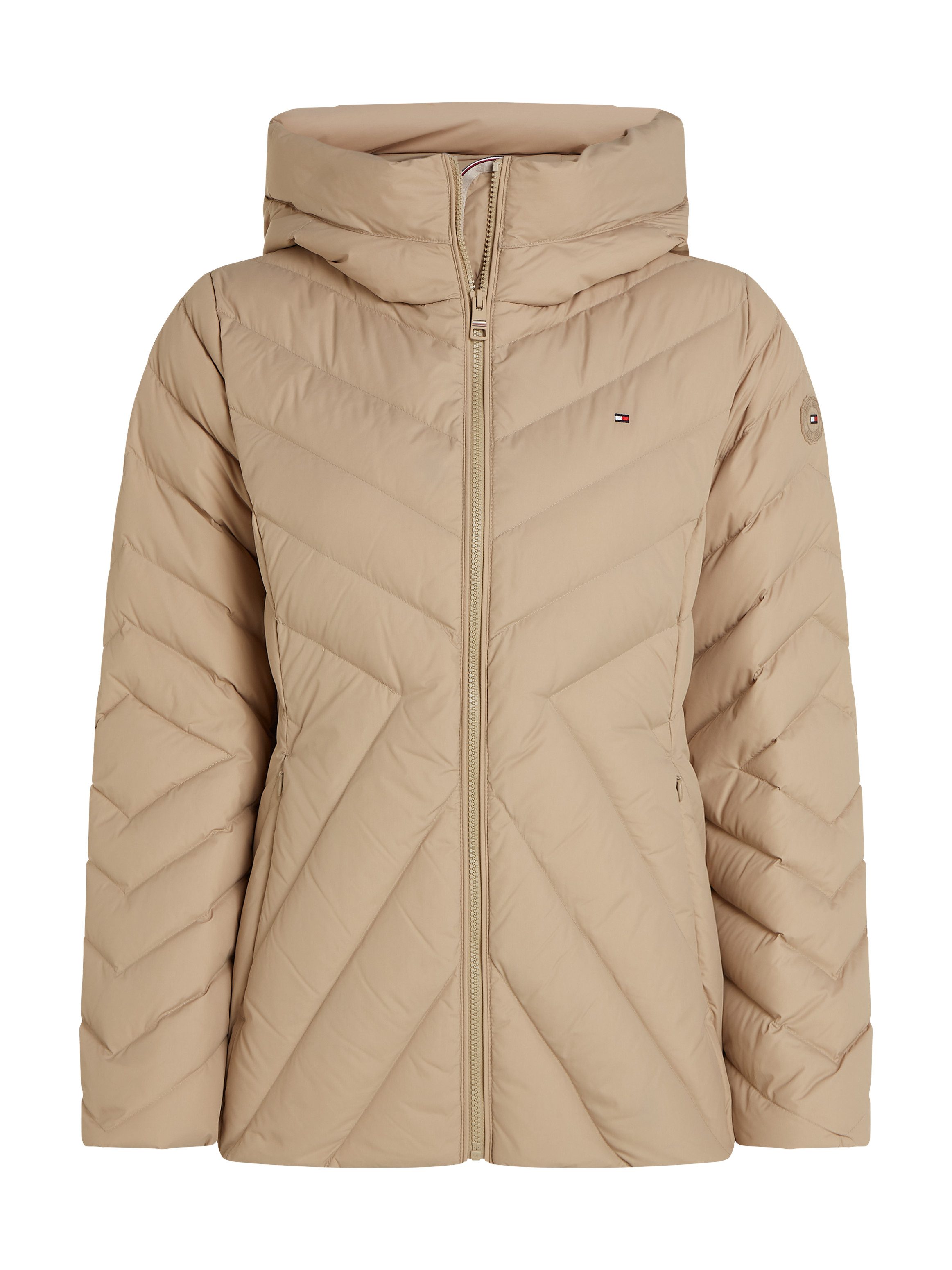 Tommy Hilfiger Gewatteerde jas CHEVRON MW PADDED JACKET met gemiddelde vulling en tommy hilfiger merklabel