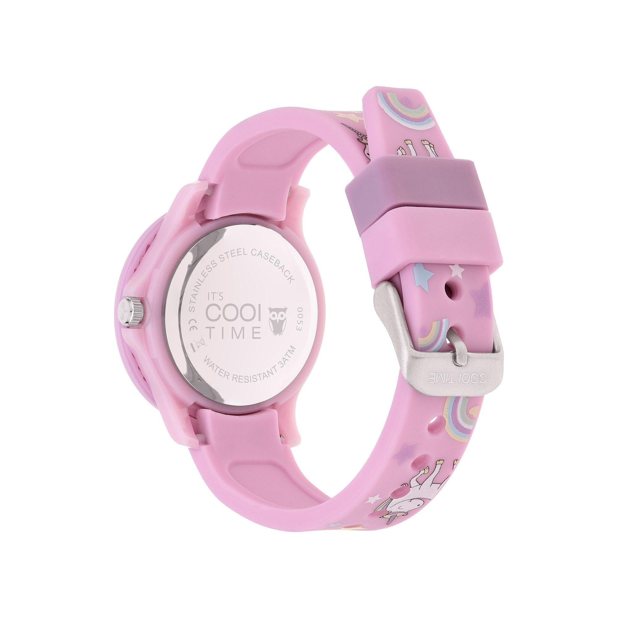 COOL TIME Kwartshorloge The Cool Pink Unicorn Horloge, siliconen armband, kinderhorloge, meisje, analoog