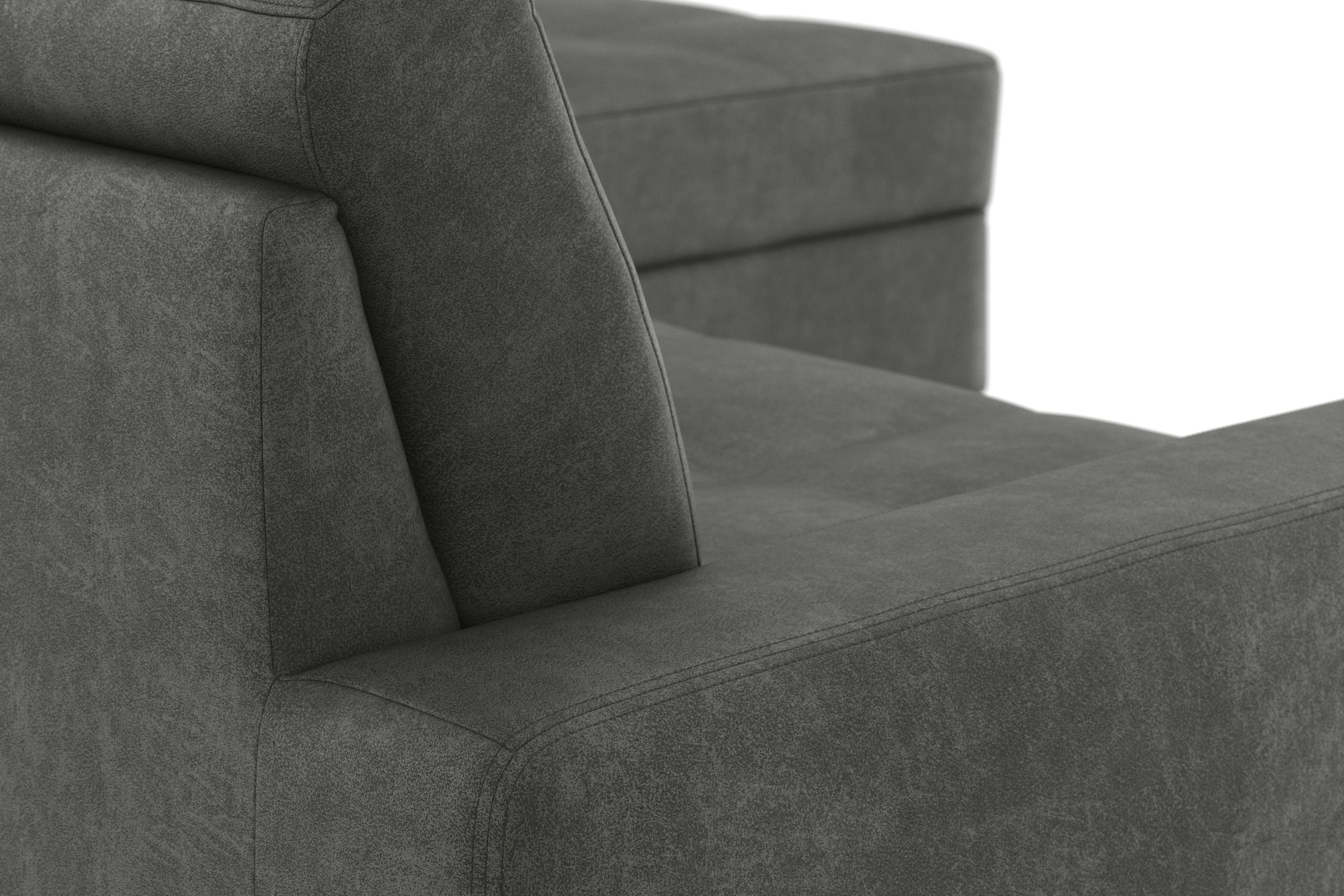 DOMO collection Hoekbank Florentina tijdloos en elegant, zitnaden als designelement, L-vorm keuze met slaapfunctie, met contrastnaad, comfortabele zithoogte 47 cm