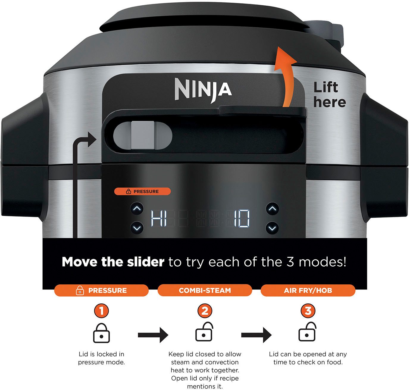 NINJA Multi-cooker Foodi 11-in-1 SmartLid Multikocher OL550EU