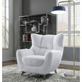 atlantic home collection fauteuil trendy bekleding met teddy-look wit