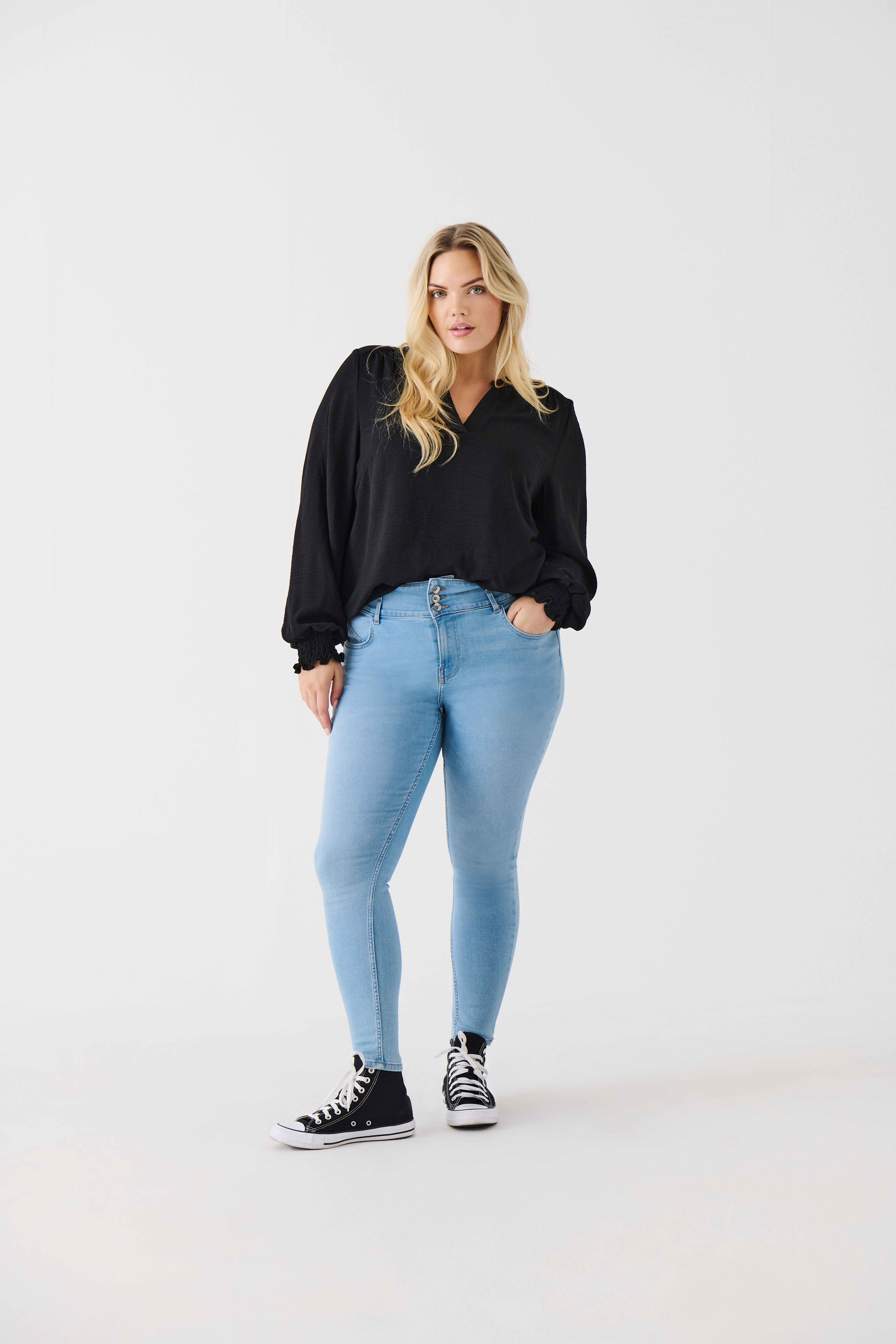 ONLY CARMAKOMA High-waist jeans CARANNA HW SKINNY ANK DNM ANA NOOS