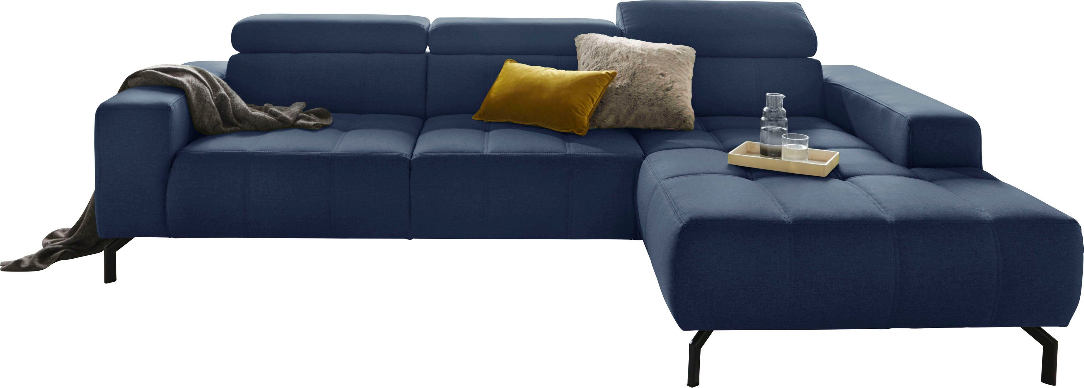 DOMO collection Hoekbank Cunelli mooie zitnaden als designelement, stevige zitcomfort, L-vorm