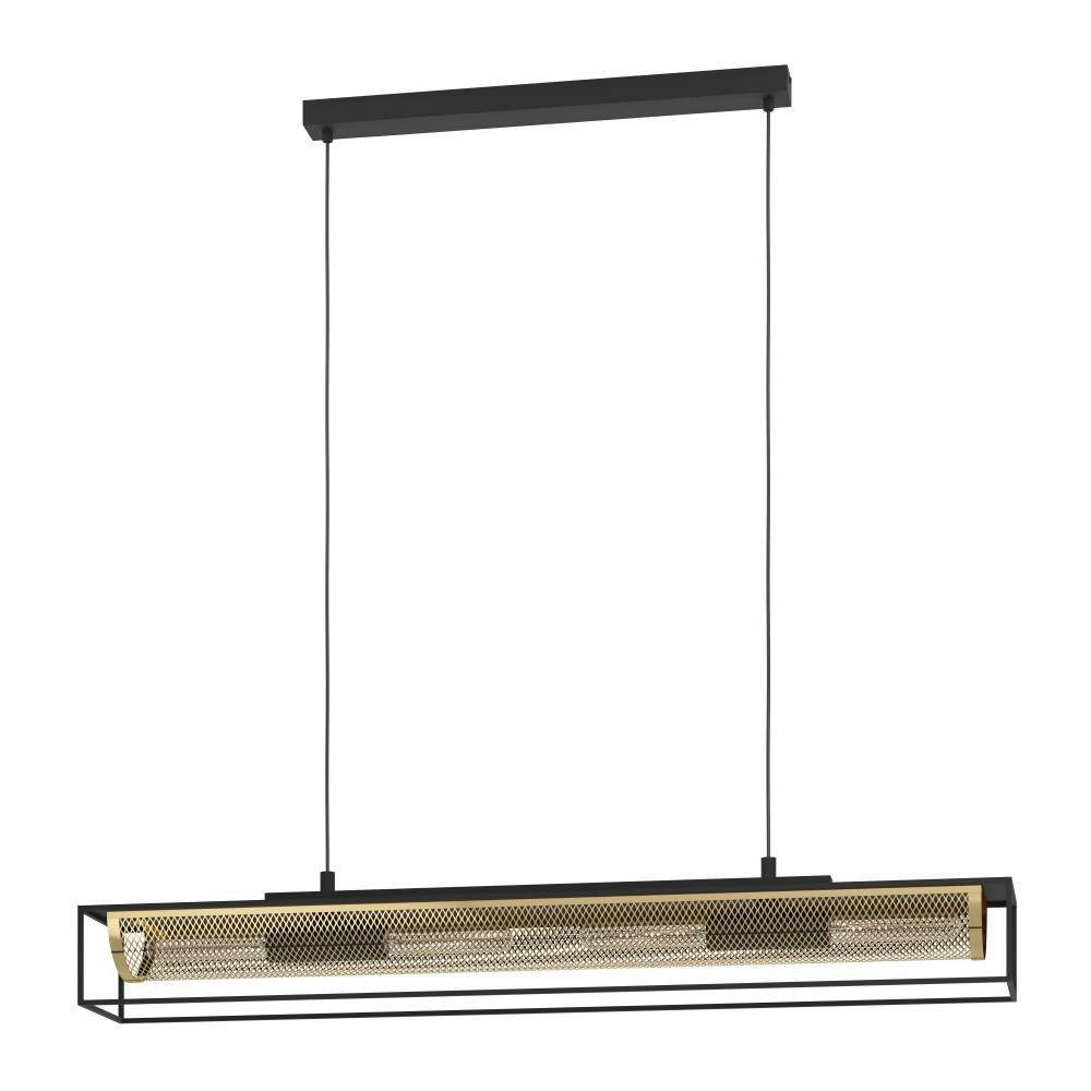 EGLO Hanglamp NOHALES Hanglamp, eetkamerlamp van metaal in zwart en messing (1 stuk)