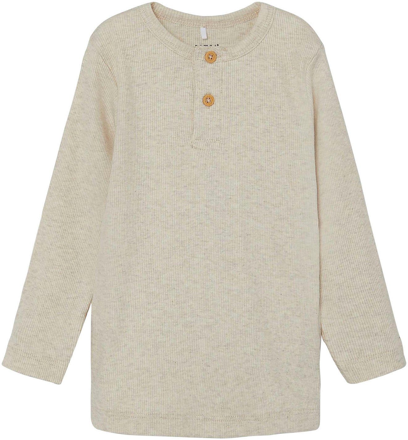 Name It Shirt met lange mouwen NMMKAB LS TOP NOOS jongens shirts met lange mouwen maat 116 beige
