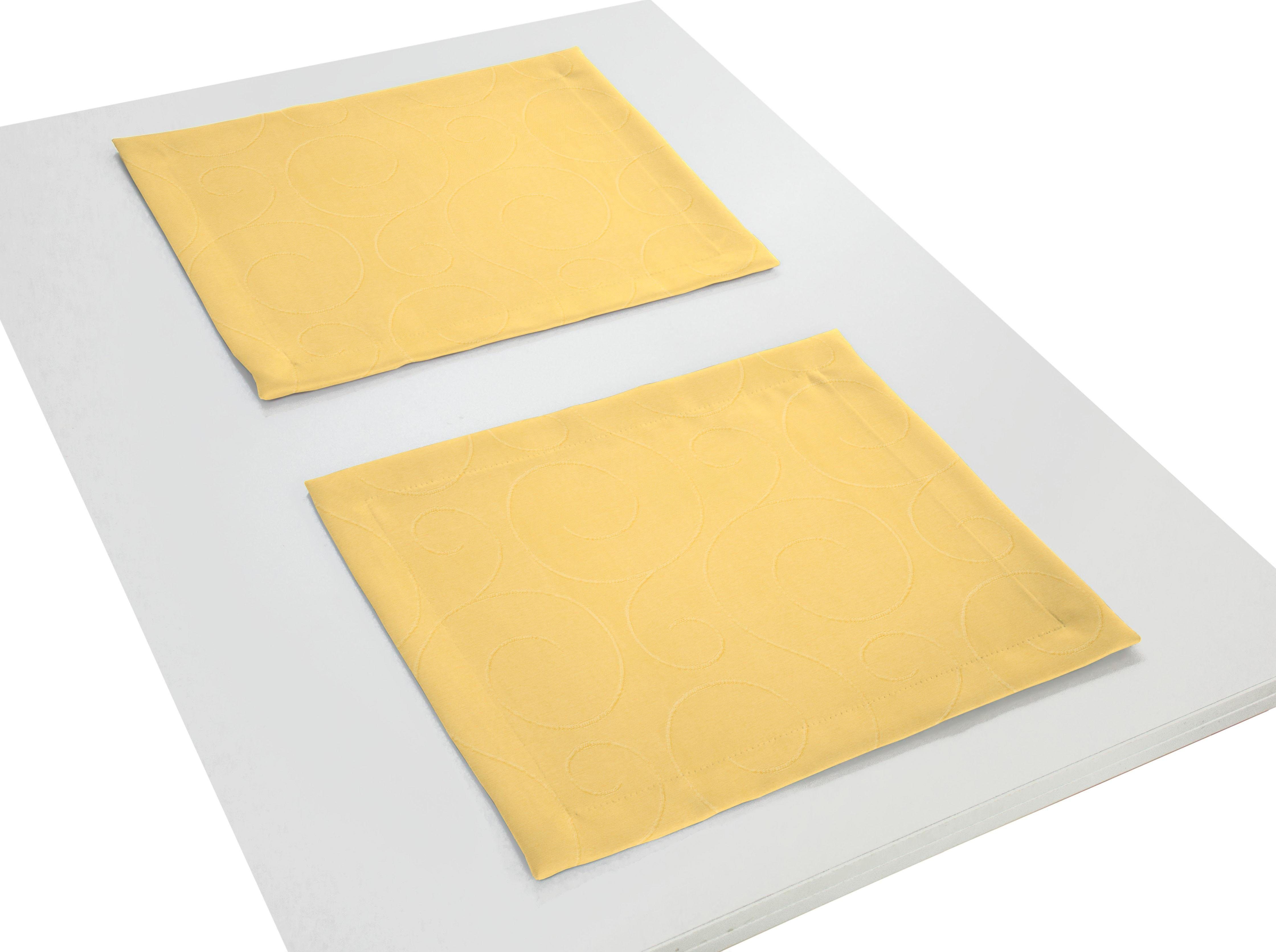 Wirth Set placemats Neufahrn (set, 2 stuks) tafelkleden maat 40x35 cm eckig geel
