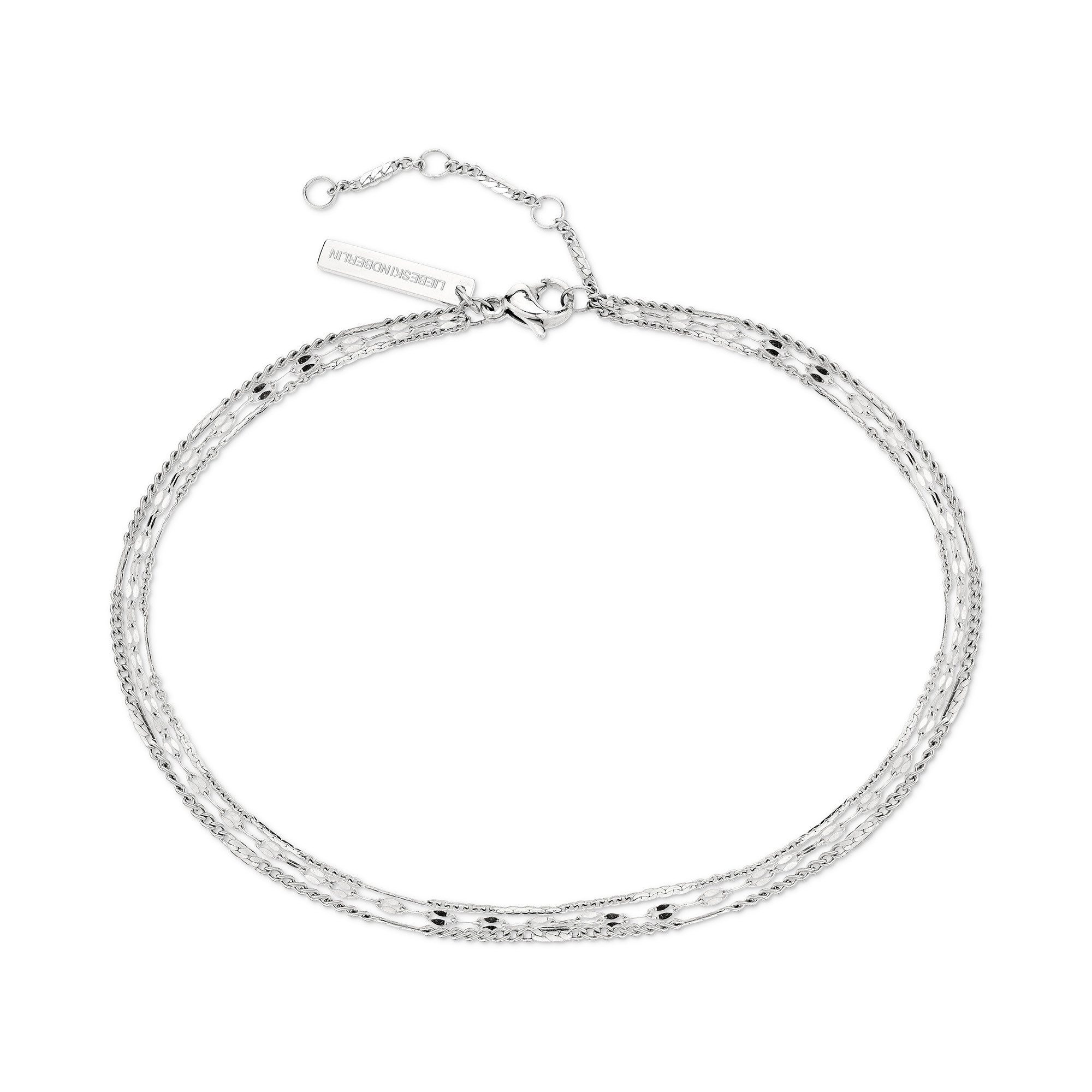 Liebeskind Berlin Enkelkettinkje Sieraden RVS Sparkling With Layer LJ-1455 LJ-1456 LJ-1457 LJ-1458 dames enkelkettinkjes zilver(kleur)