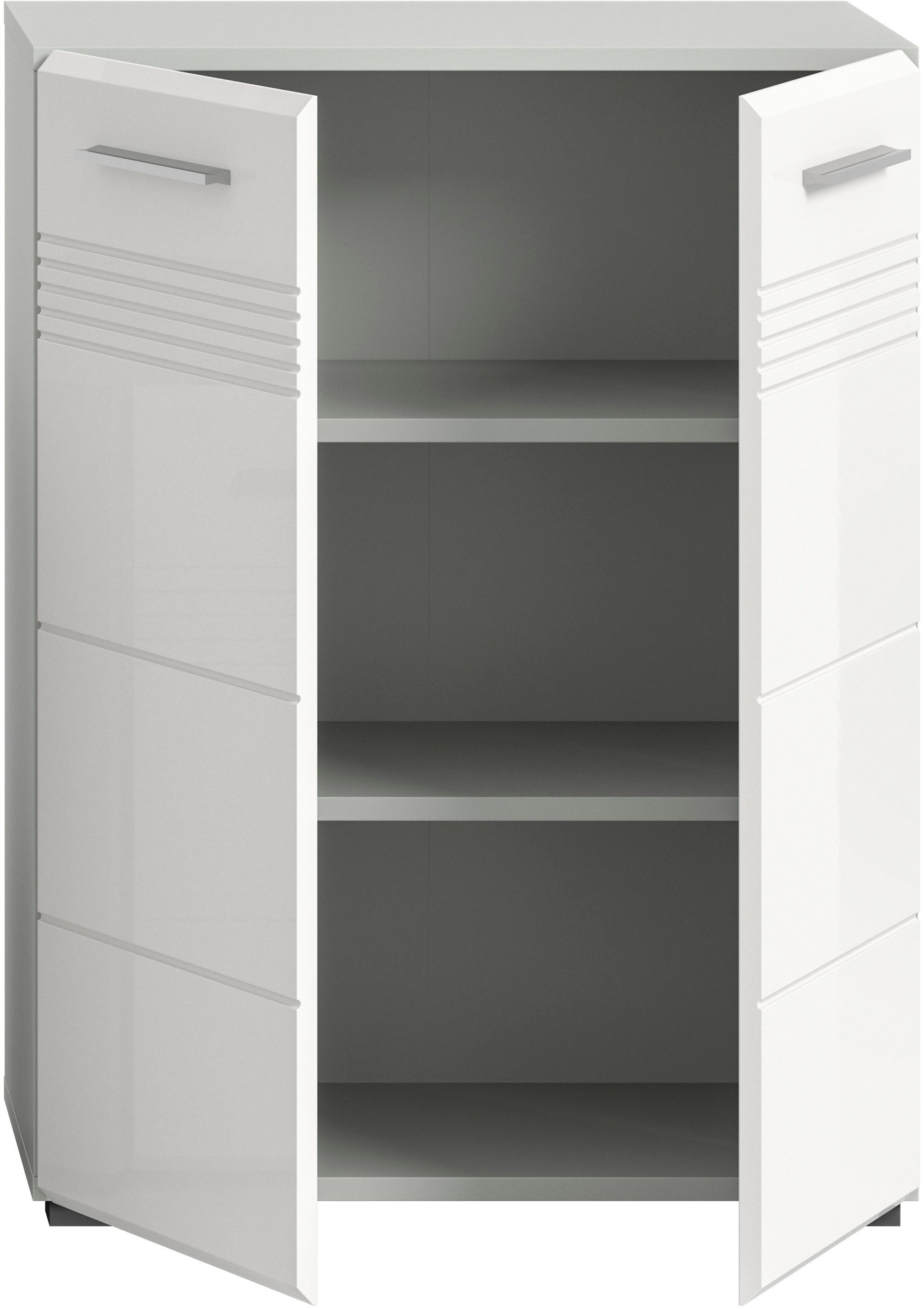 welltime Halfhoge kast Calcio, hoogte 80 cm, 2 deuren, 2 planken, 3 vakken