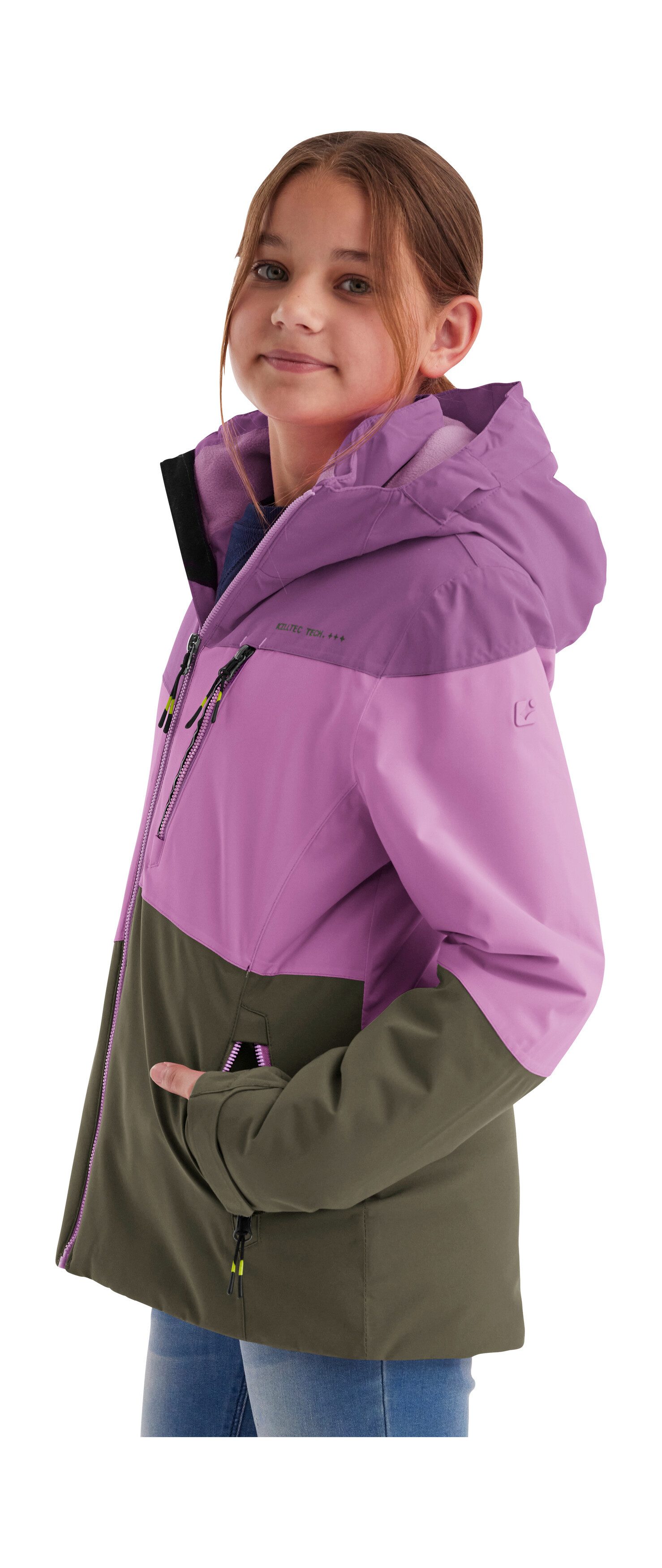 Killtec Outdoorjack KOW 170 GRLS JCKT Functionele jack met capuchon en sneeuwvang, waterdicht