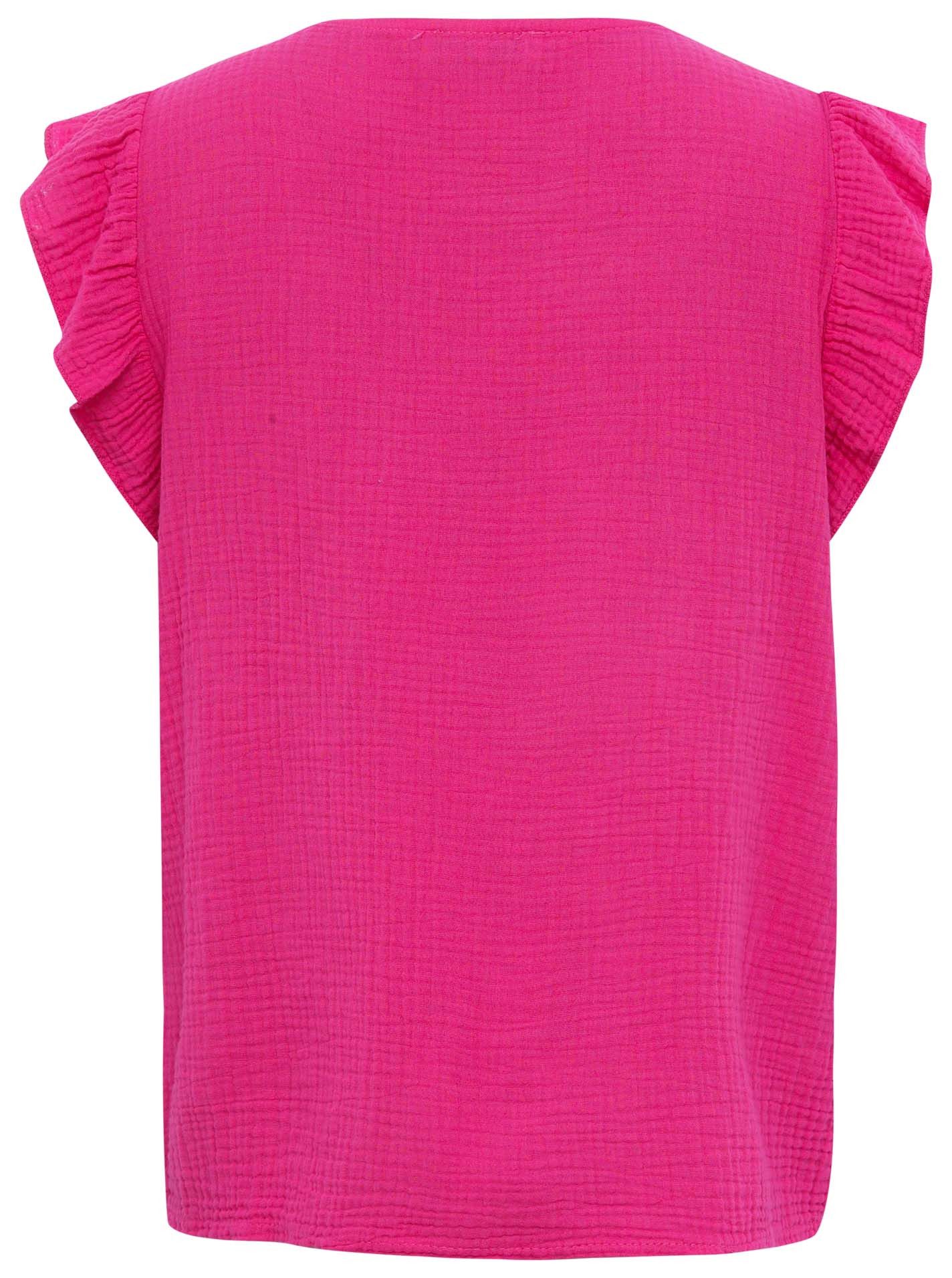 Zwillingsherz Blouse met korte mouwen Giselle met stijlvolle ruches-mouwen