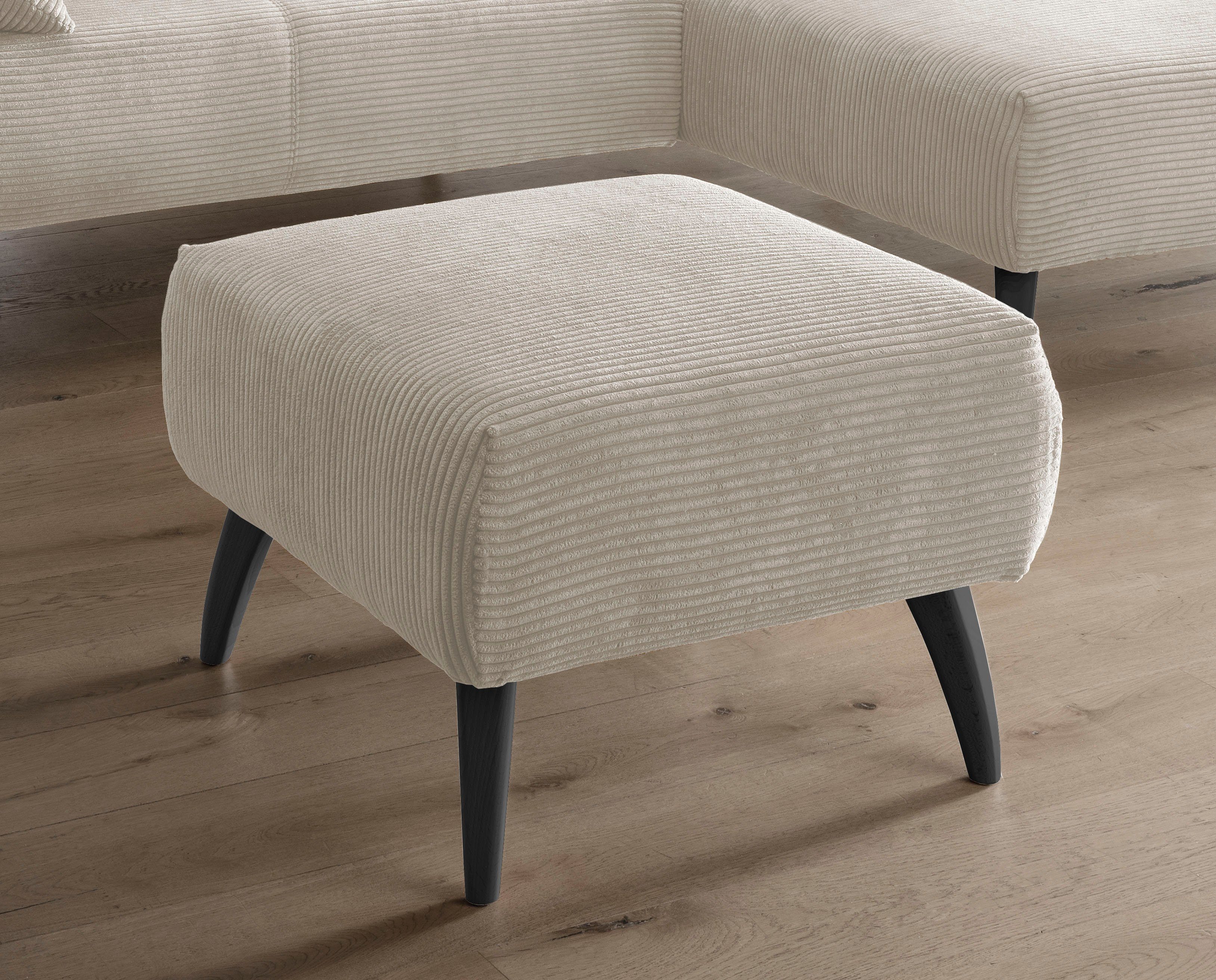 INOSIGN Hocker Colori Kleur houten poten naar keuze, verschillende stoffen, hoogwaardige stof
