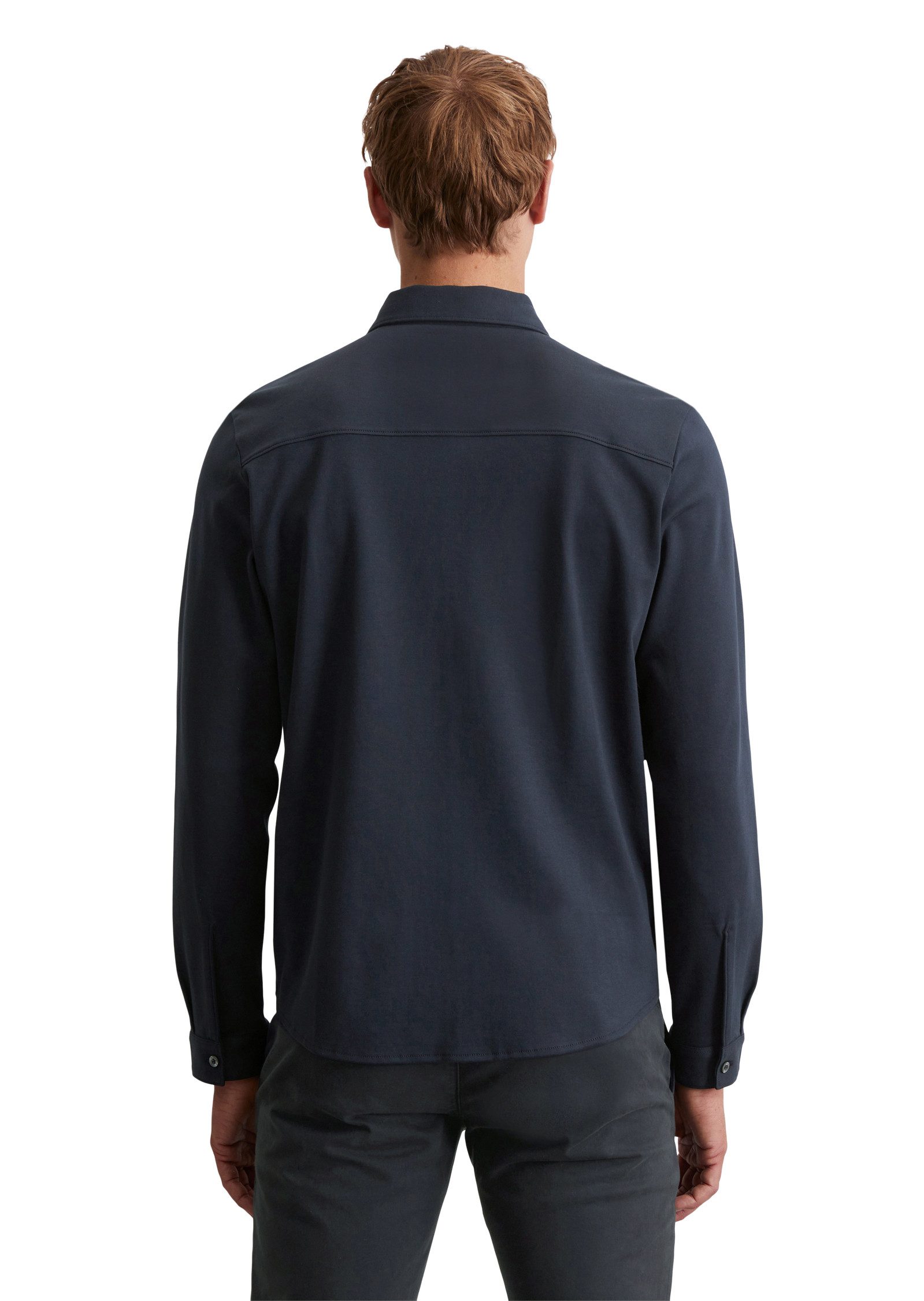 Marc O'Polo Overhemd met lange mouwen van jersey, regular fit, licht, vloeiend, ademend