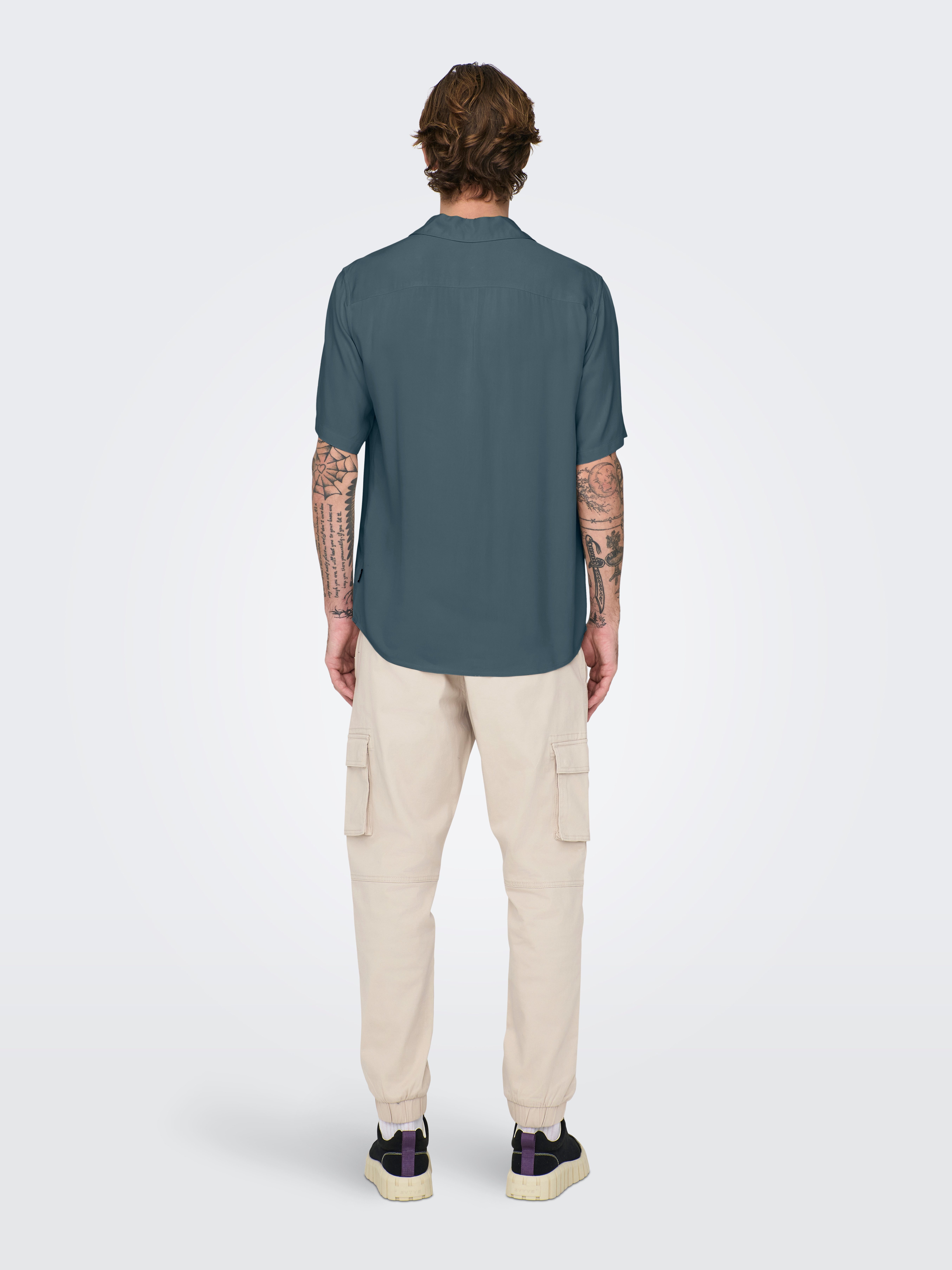 ONLY & SONS Overhemd met korte mouwen ONSDASH LIFE REG VISC RES SS SHIRT