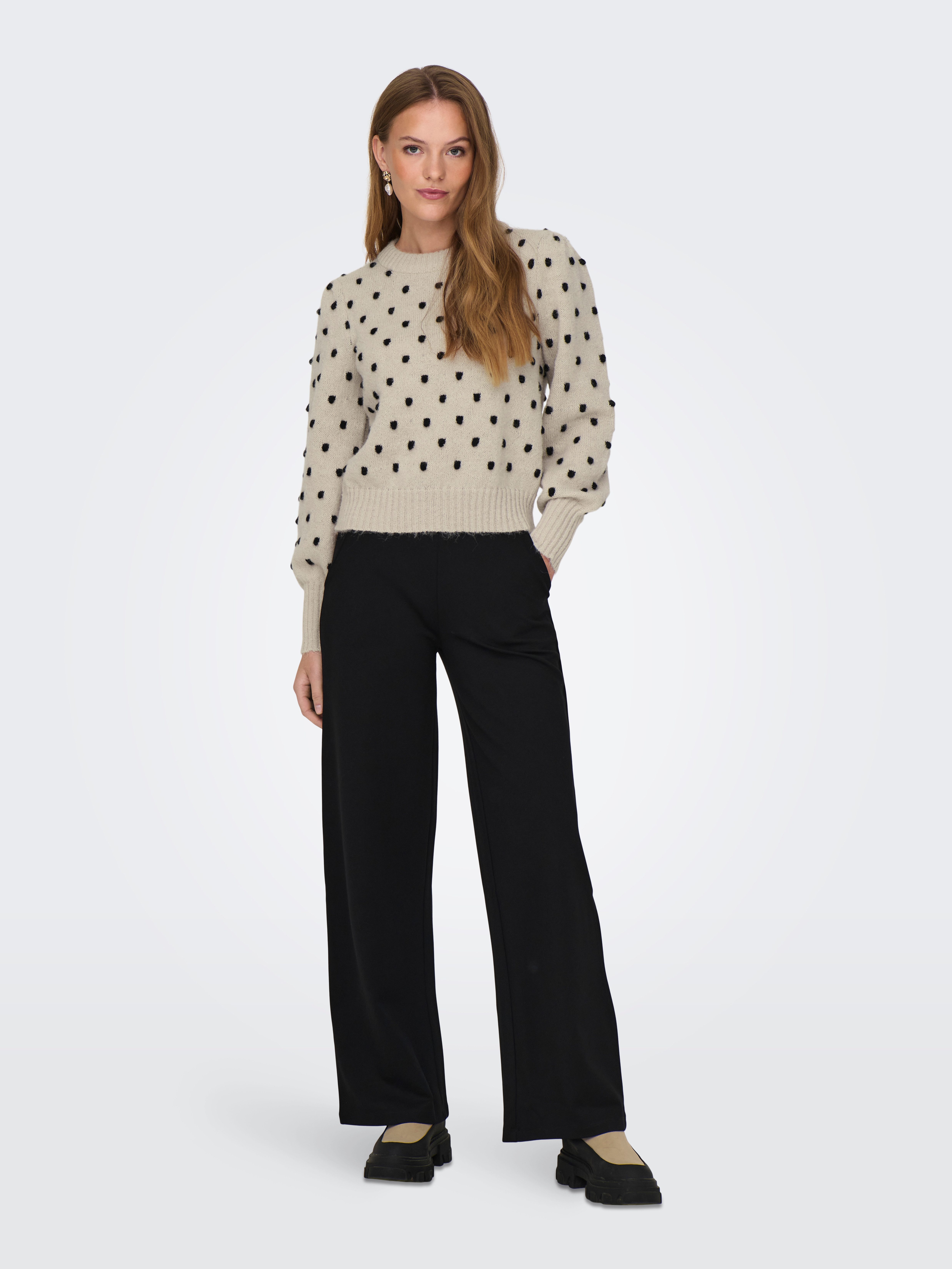 JDY Trui met ronde hals JDYSIGRID LIFE L/S ON PUFF PULL KNT NOOS