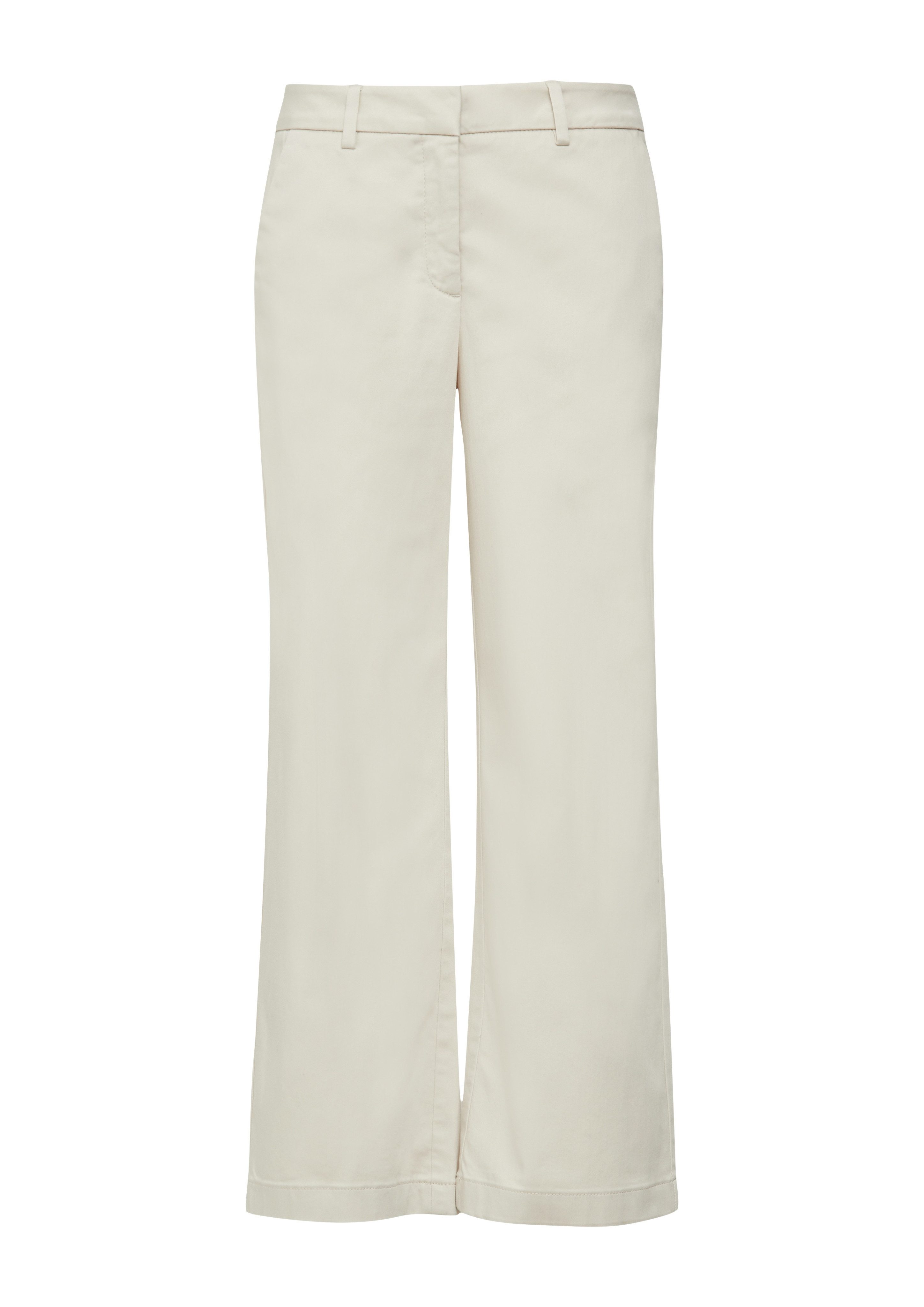 Comma Stoffen broek met uitlopende pijpen en stretch