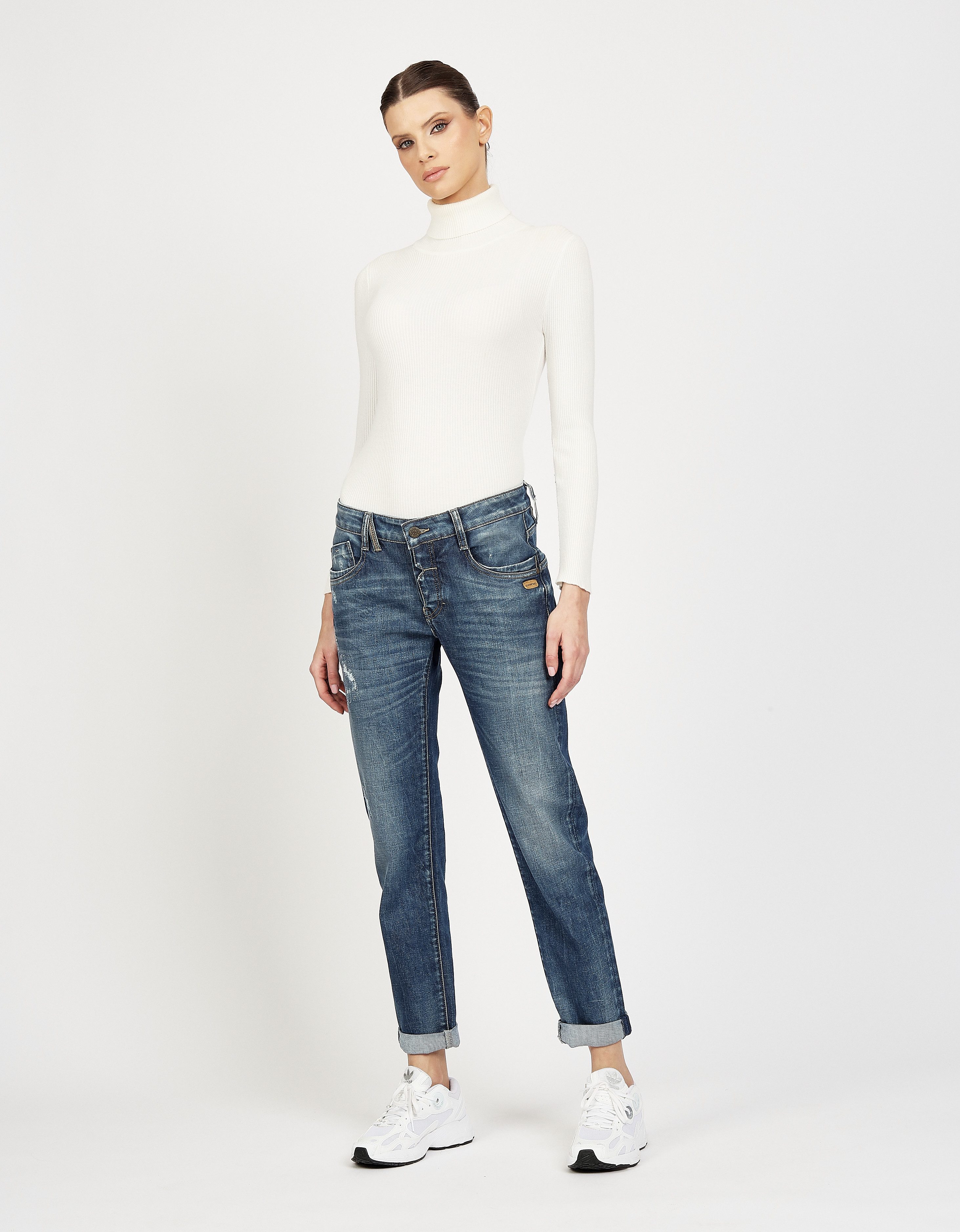 GANG Relax fit jeans 94GERDA met een bijzondere structuur