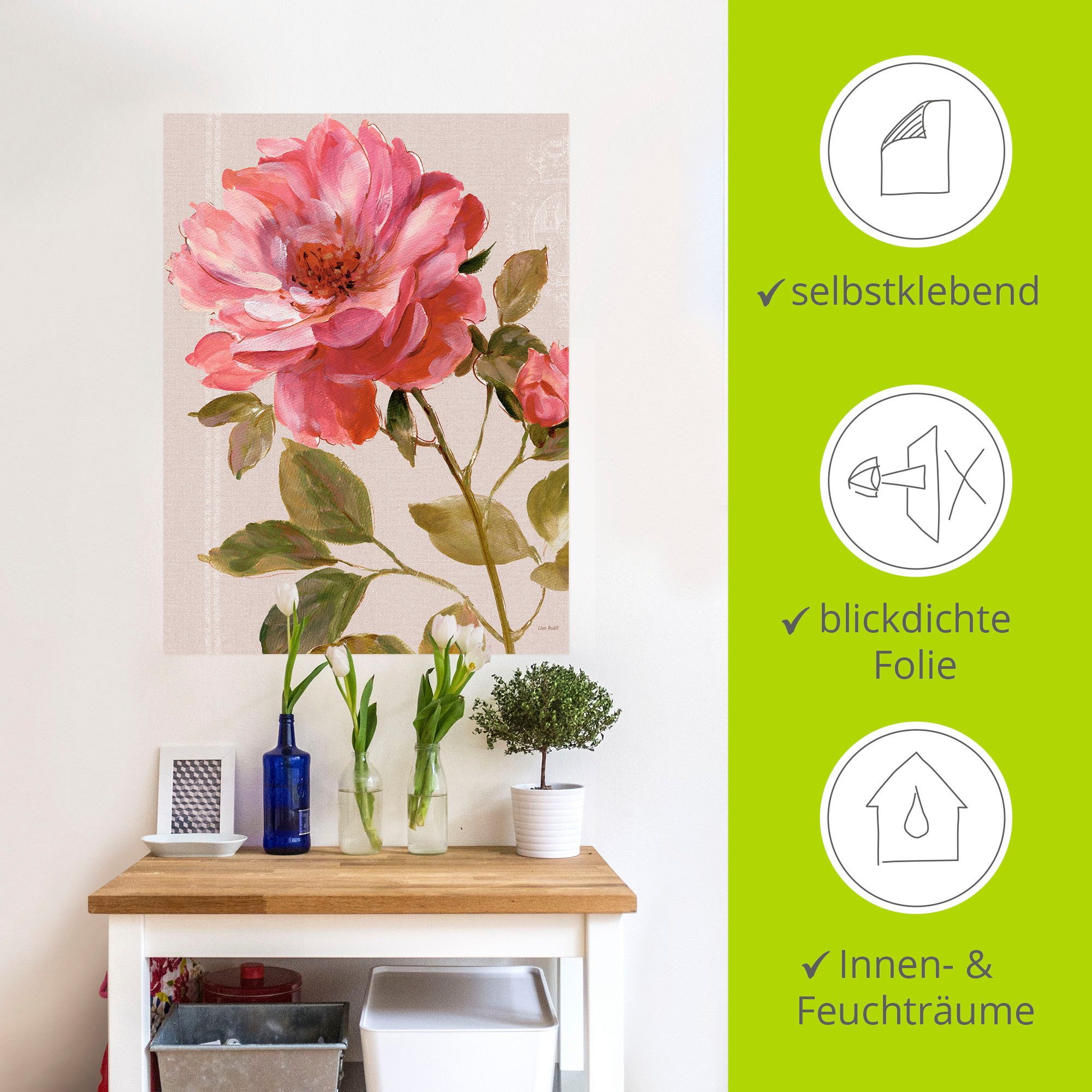Artland Wandfolie Harmonieuze rozen