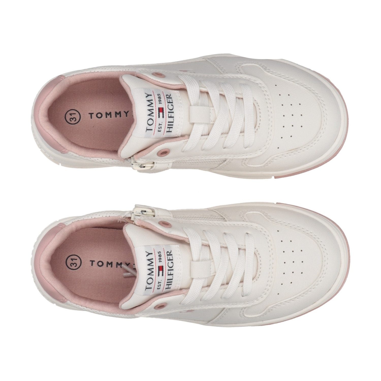 Tommy Hilfiger Sneakers , retro sneaker, basket sneaker, veterschoen met gekleurde zool