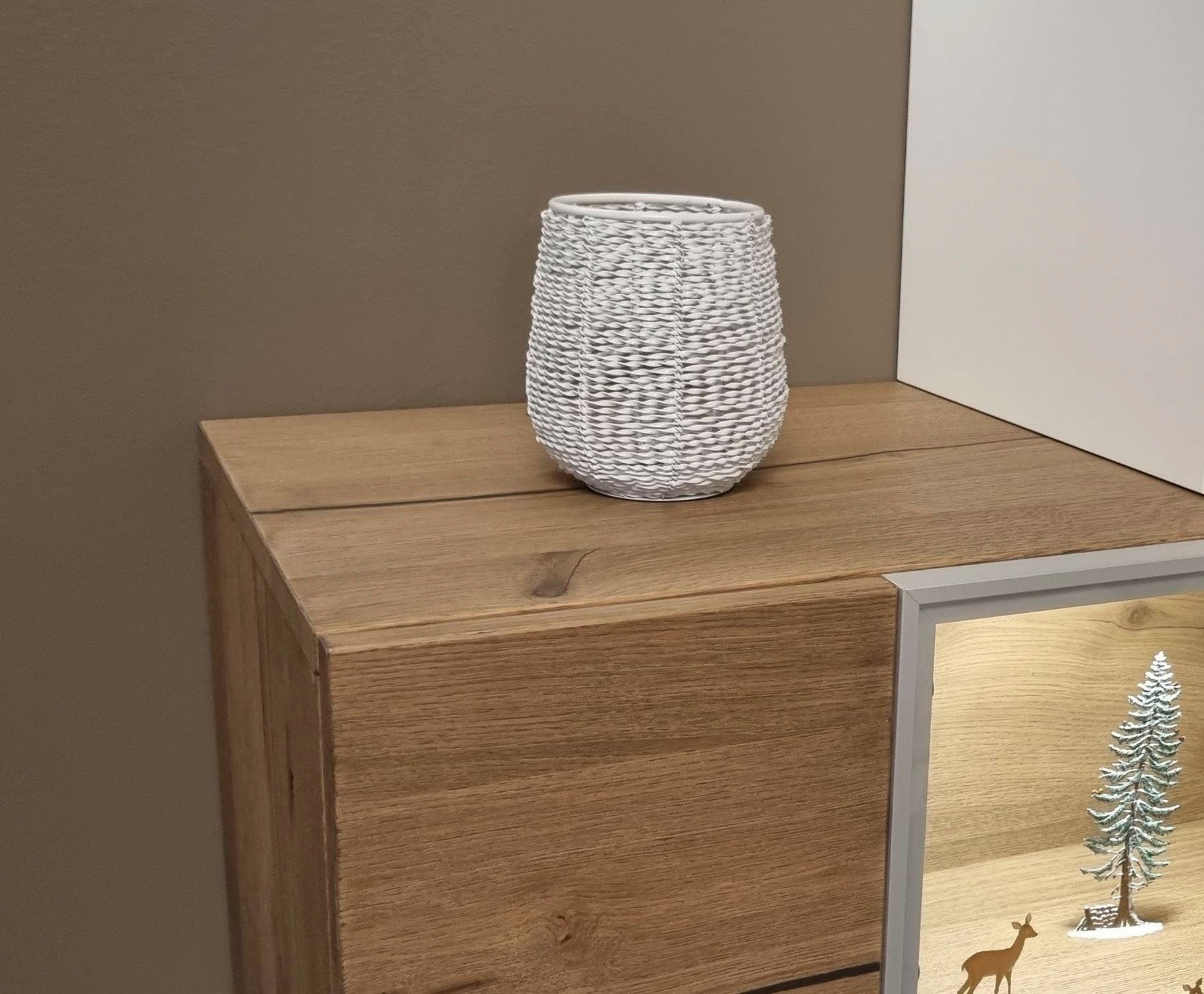 Ambiente Haus Lantaarn met kaars Kandelaar van draad wit - (H) 13 cm (1 stuk)