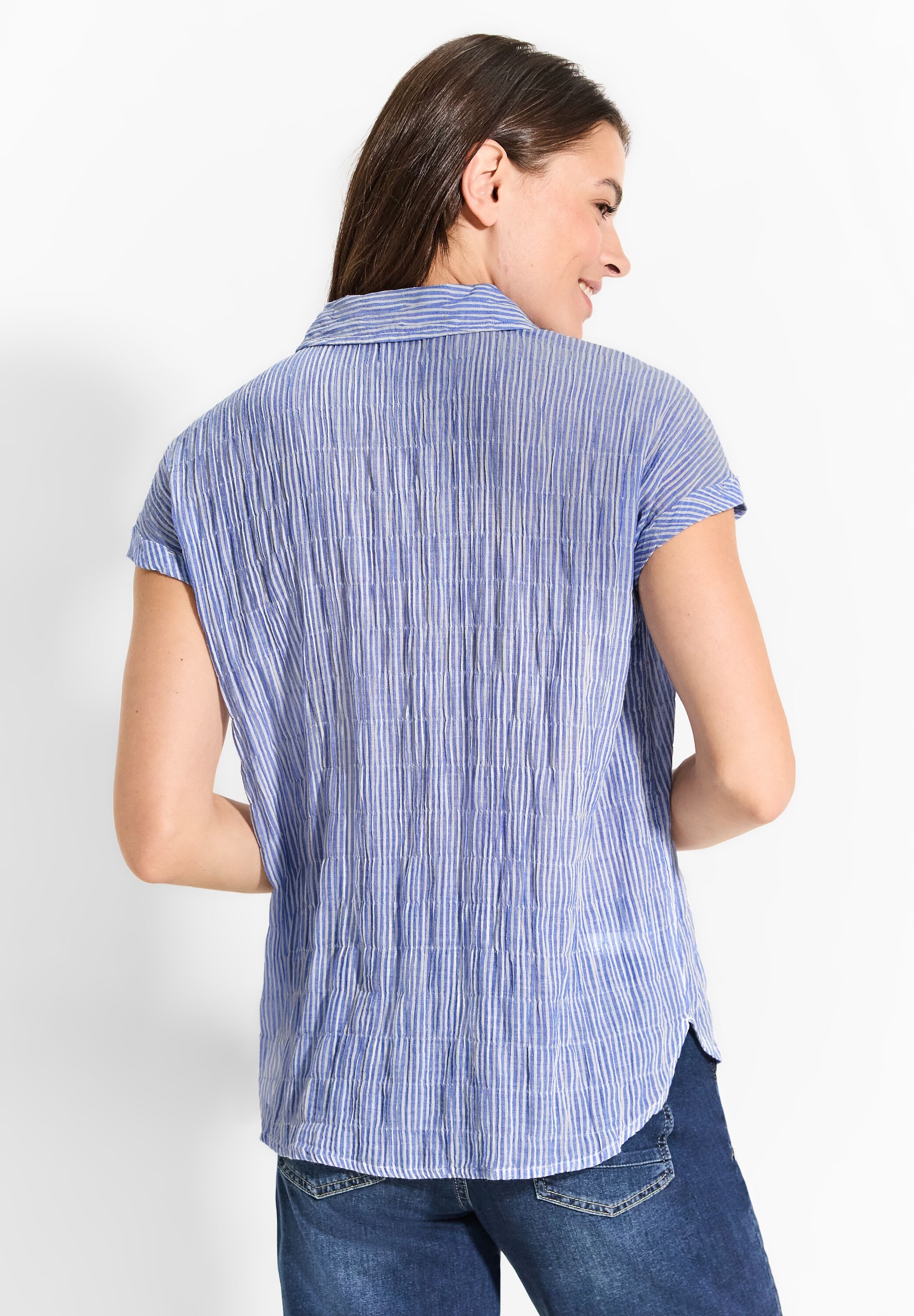 Cecil Blouse met korte mouwen in gekreukte look