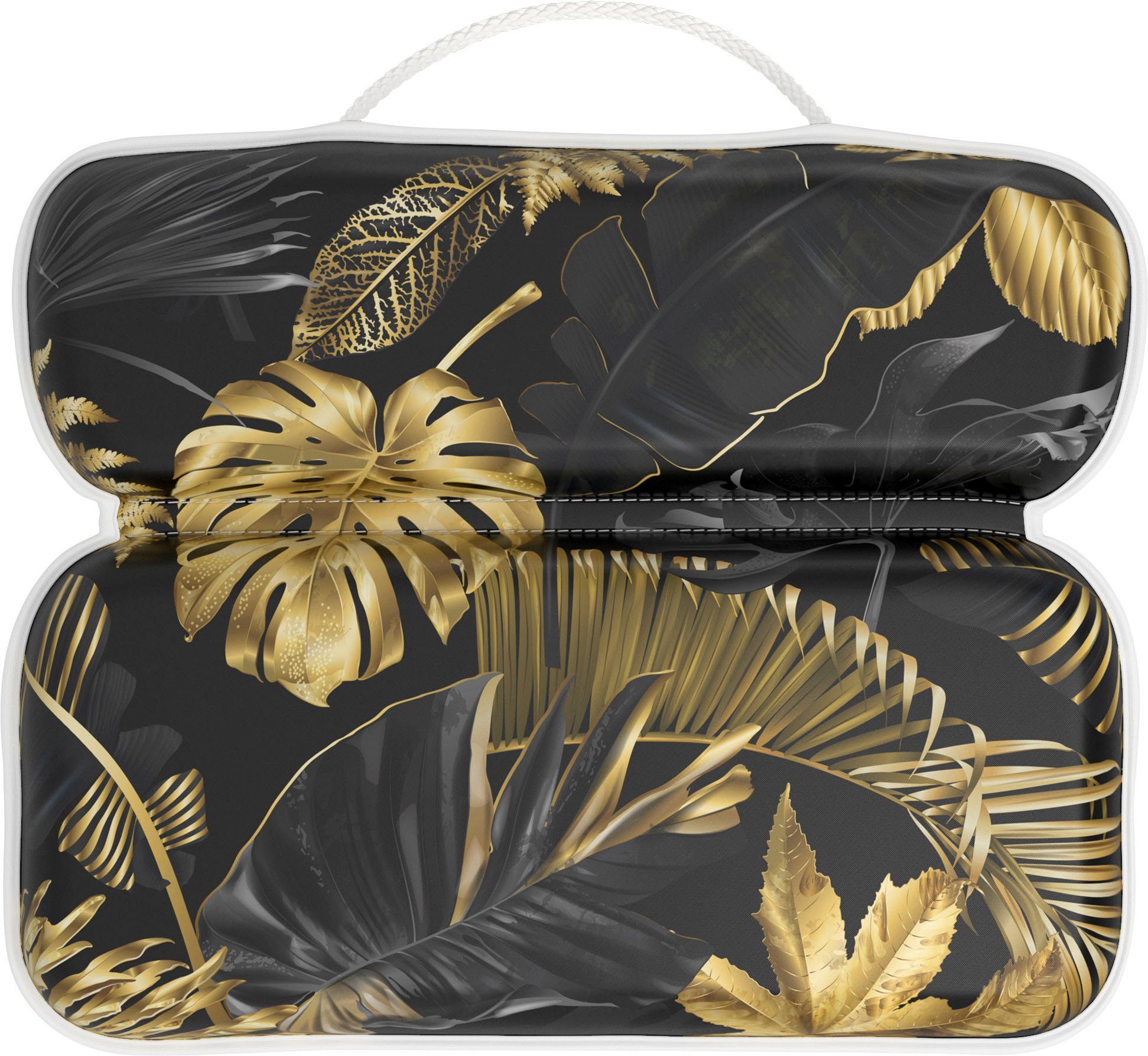 Sanilo Nekkussen Badkussen Golden Leaves comfortabel, antislip, volle kleuren, met 7 prima zuignappen nekkussens goud
