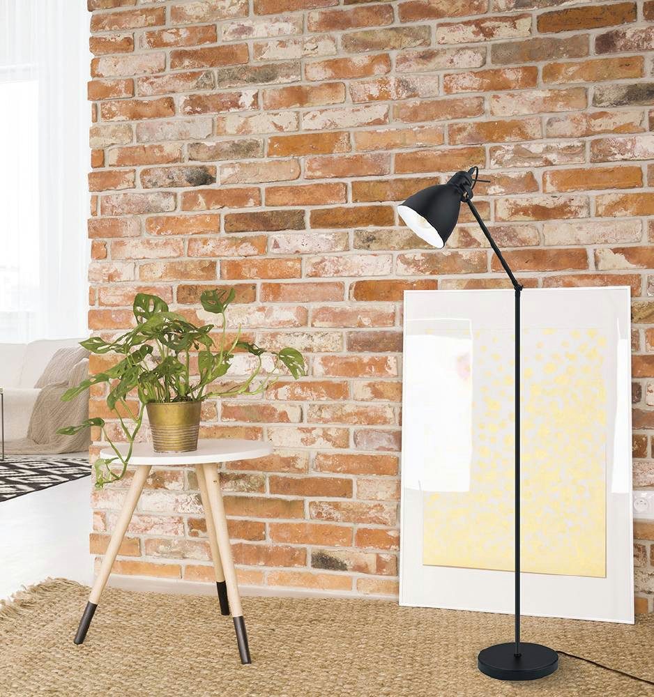 EGLO Staande lamp PRIDDY vloerlamp, staande lamp, staal, zwart, E27, industrieel