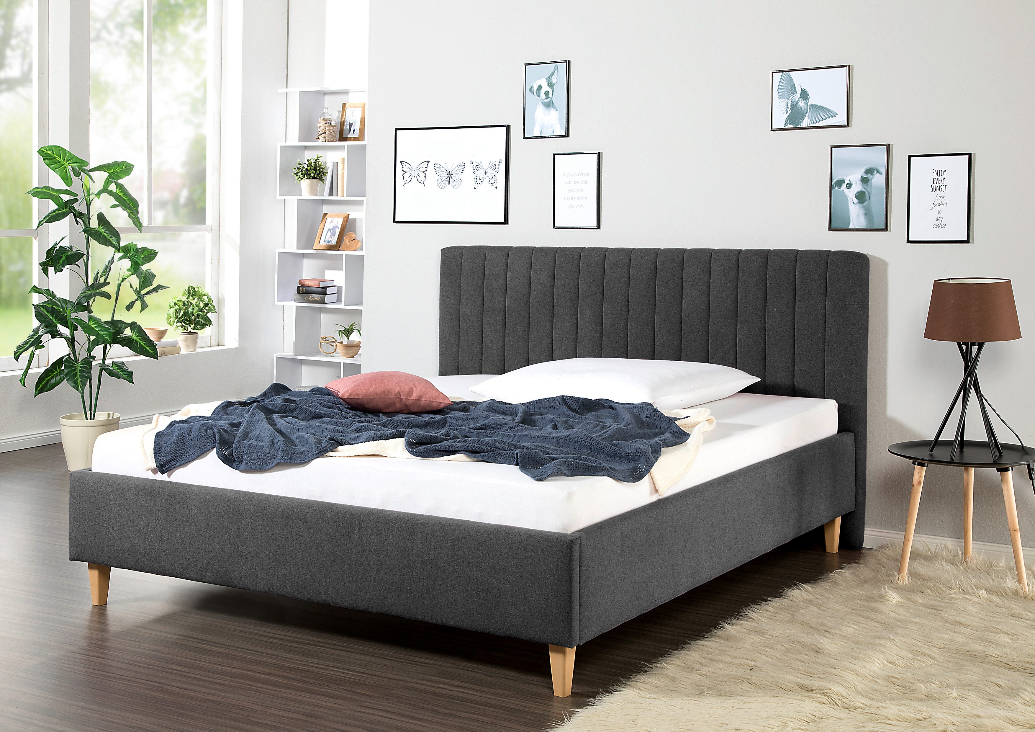 Maintal Gestoffeerd bed Friant Zijkanten van het bed zelf te monteren, zonder bedkist bedden grijs