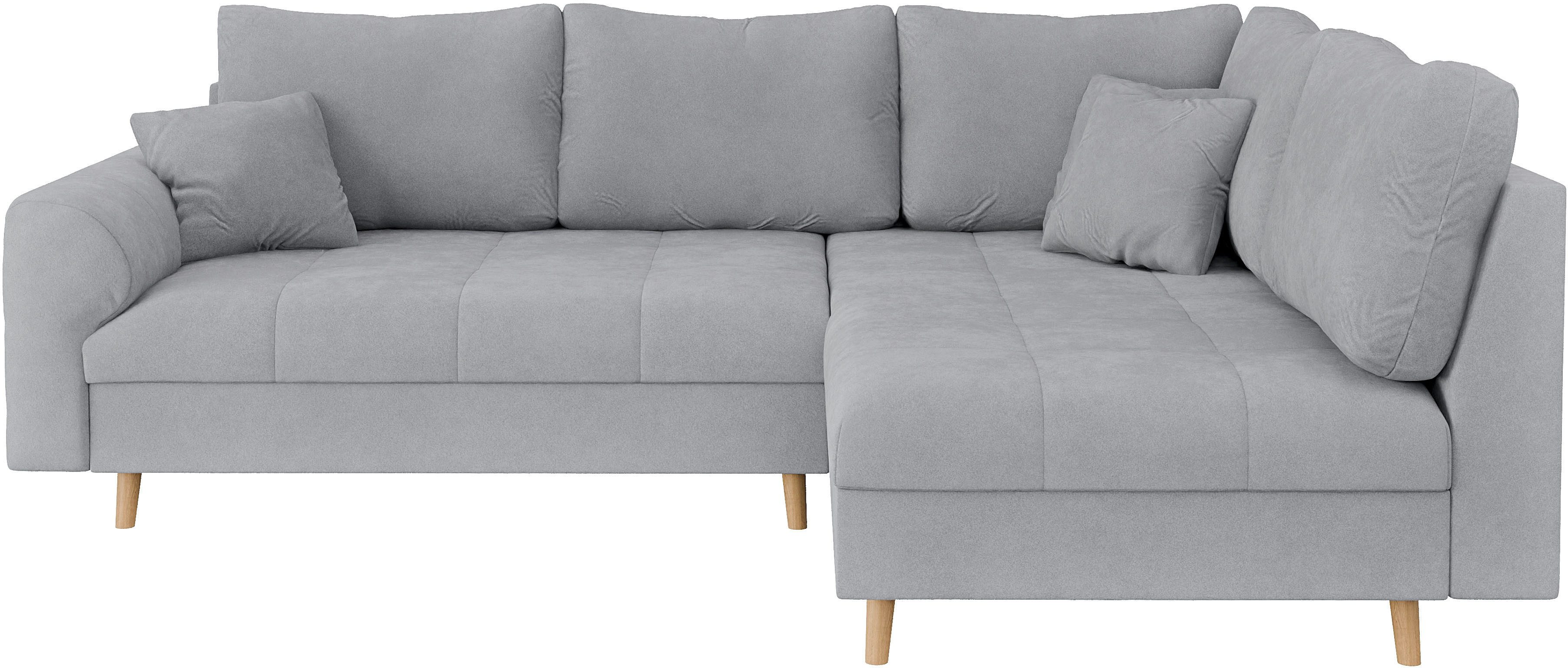 Home affaire Hoekbank CHARRE L-vorm met ottomane, afmetingen B/D/H: 231/161/81 cm fijne stiksels, losse rug- en sierkussens, ook in cord en bouclé