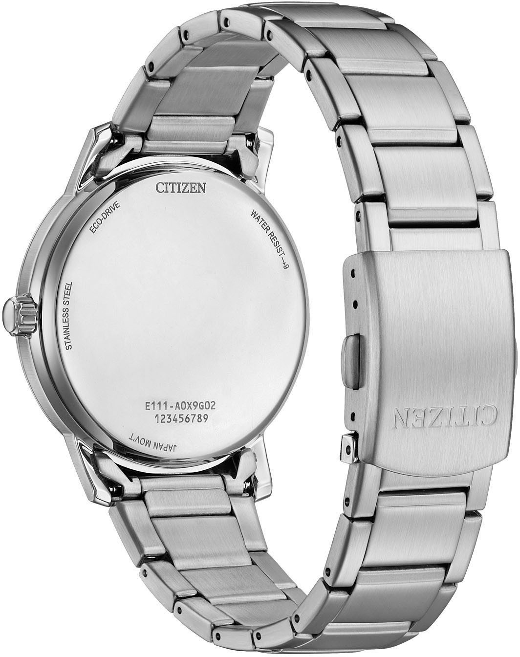 Citizen Solarhorloge Polshorloge, herenhorloge, leren band, analoog, datum, Eco-Drive