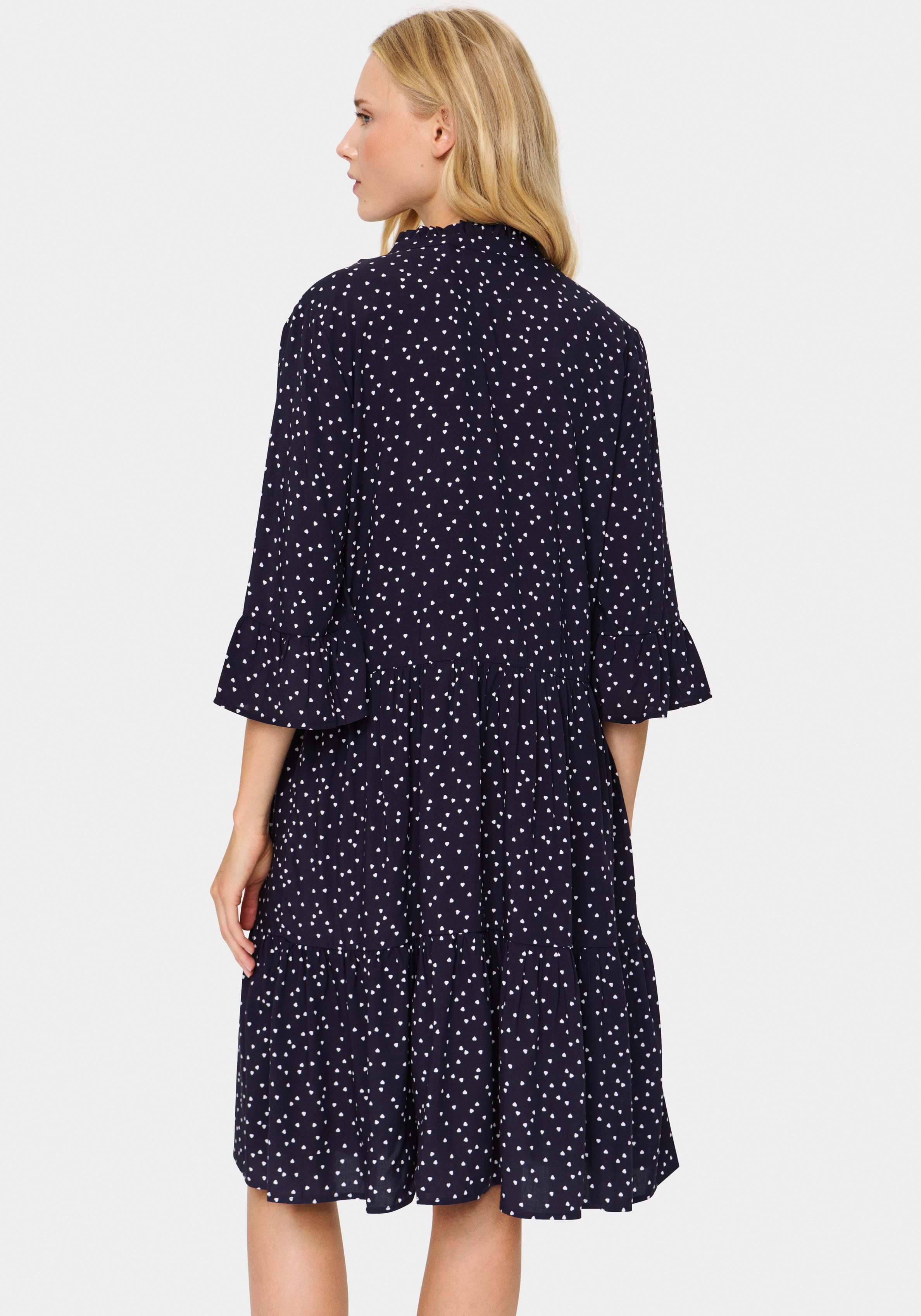 Saint Tropez Blousejurk EdaSZ dress met volants en 3/4 mouwen
