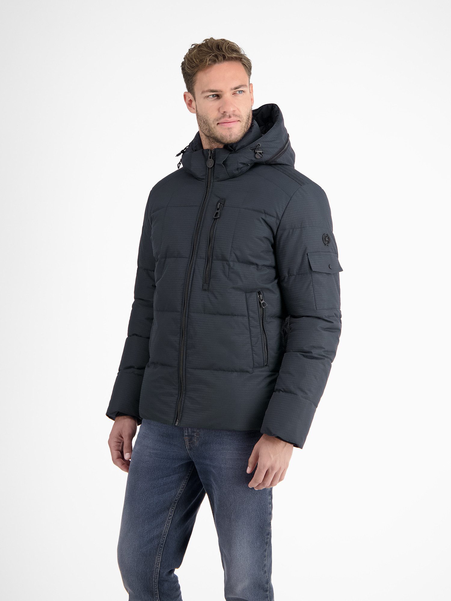 Lerros Gewatteerde jas LERROS gevoerde gewatteerde blouson met afneembare capuchon