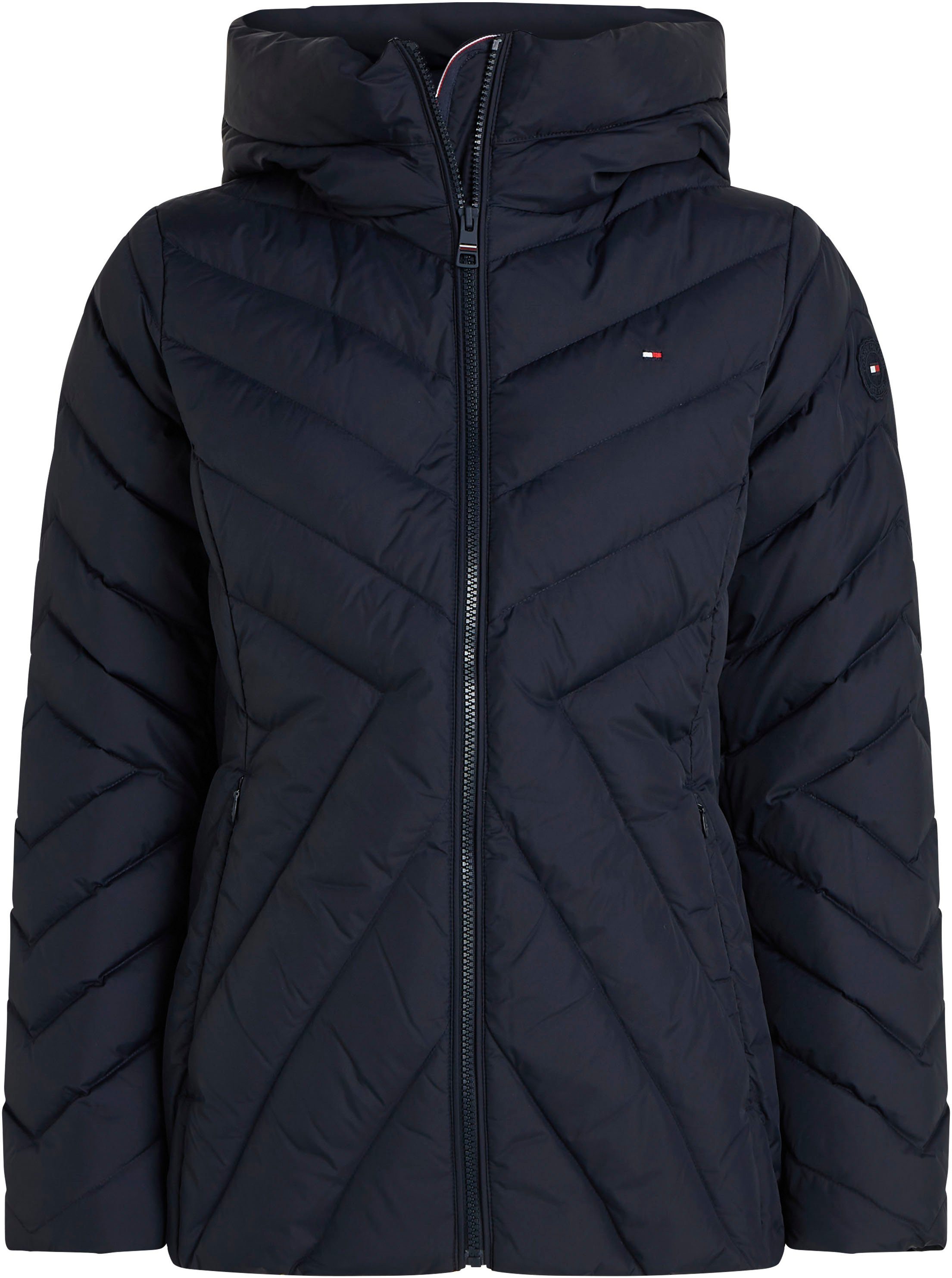 Tommy Hilfiger Gewatteerde jas CHEVRON MW PADDED JACKET met gemiddelde vulling en tommy hilfiger merklabel