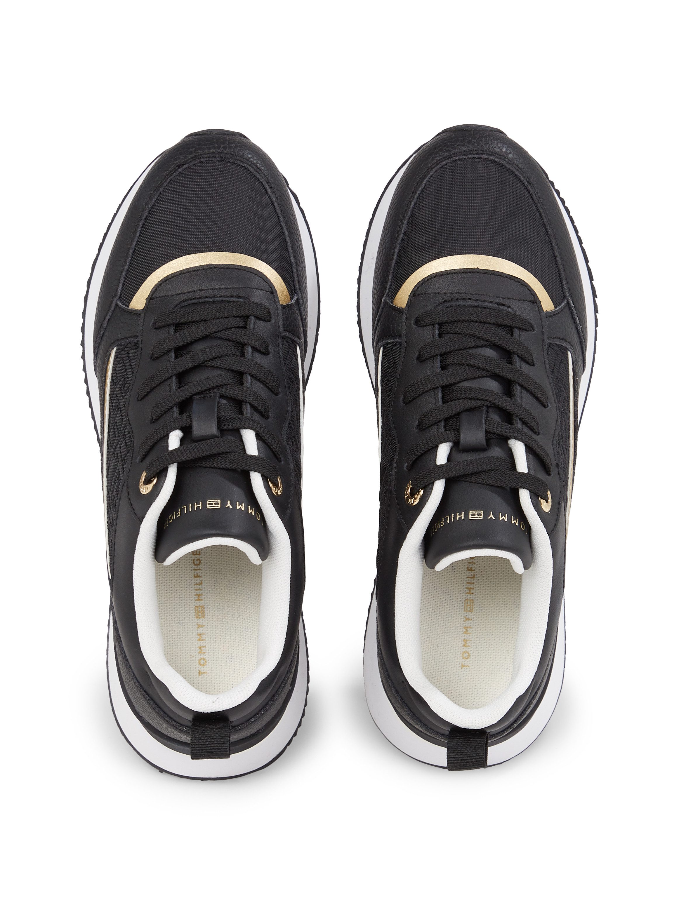 Tommy Hilfiger Plateausneakers MONOGRAM RUNNER , vrijetijdsschoen, lage schoen, veterschoen met th-monogram