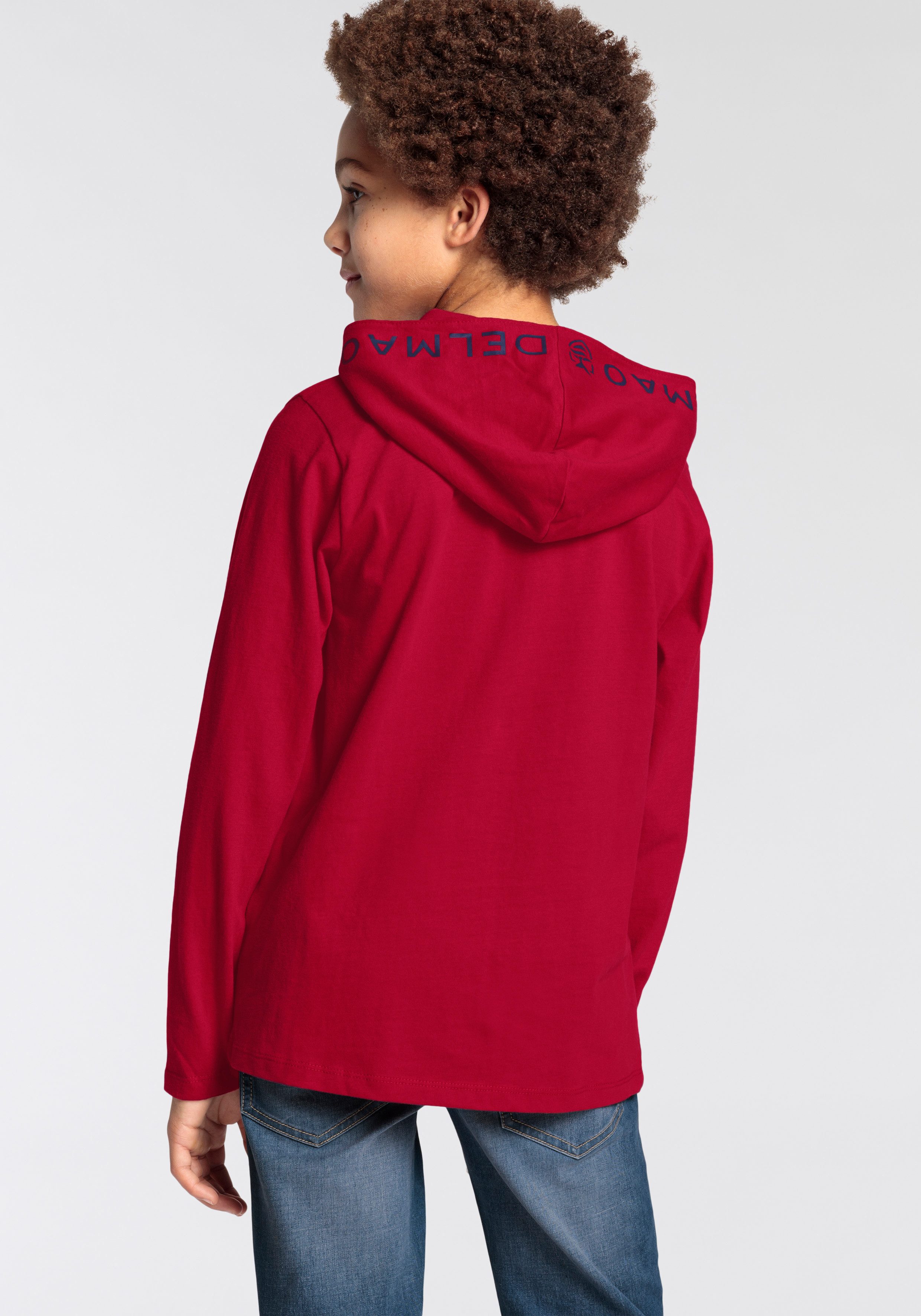 DELMAO Capuchonshirt Voor jongens Langarm, trendy druk, ideaal voor casual en sportieve outfits