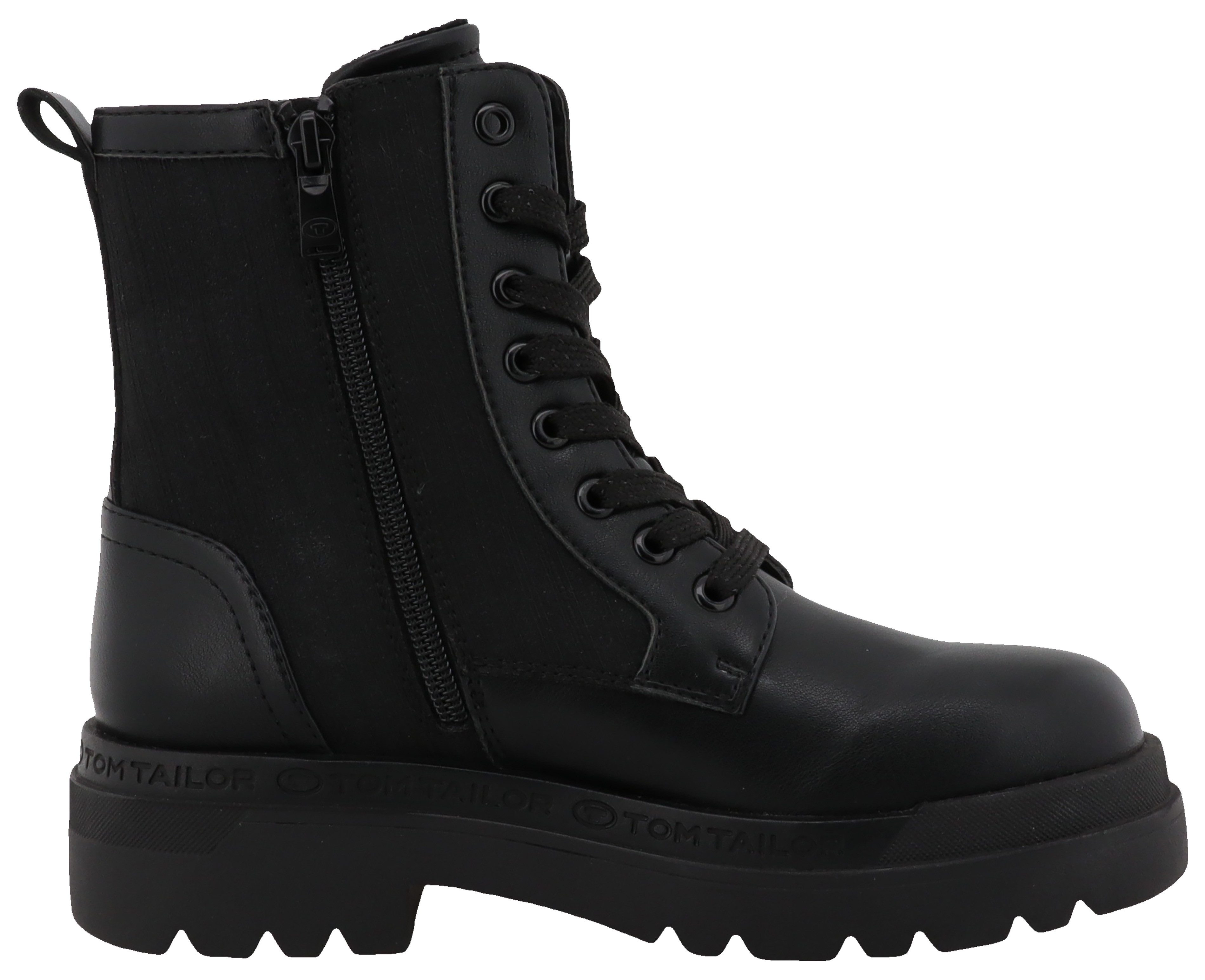 Tom Tailor Veterschoenen blokhak, veterschoen, enkellaars in comfortabele breedte g (= breed)