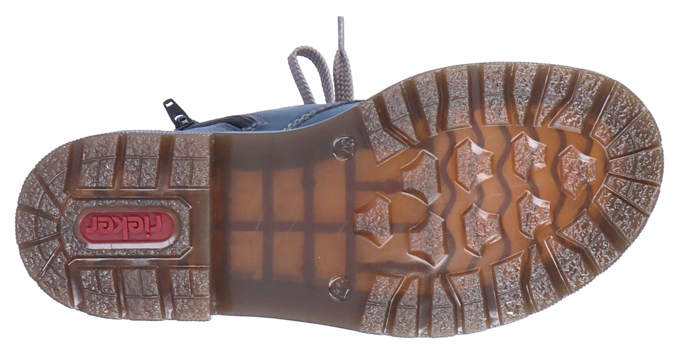 Rieker Hoge veterschoenen veterschoen, blokhak, met logo-embossing