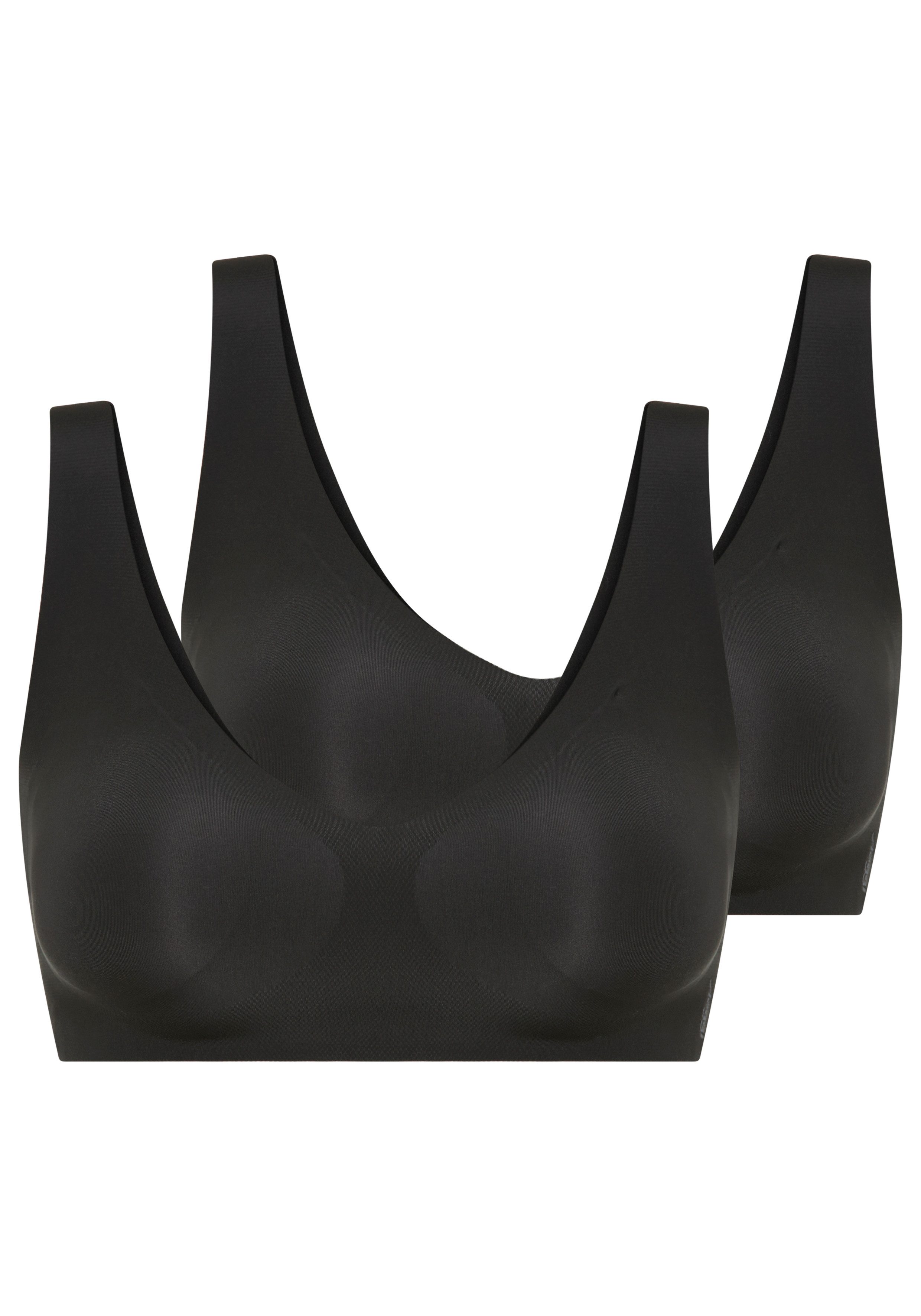 Sloggi Bralette ZERO Feel 2.0 naadloos en onzichtbaar (Set van 2) dames bralettes maat XXL zwart