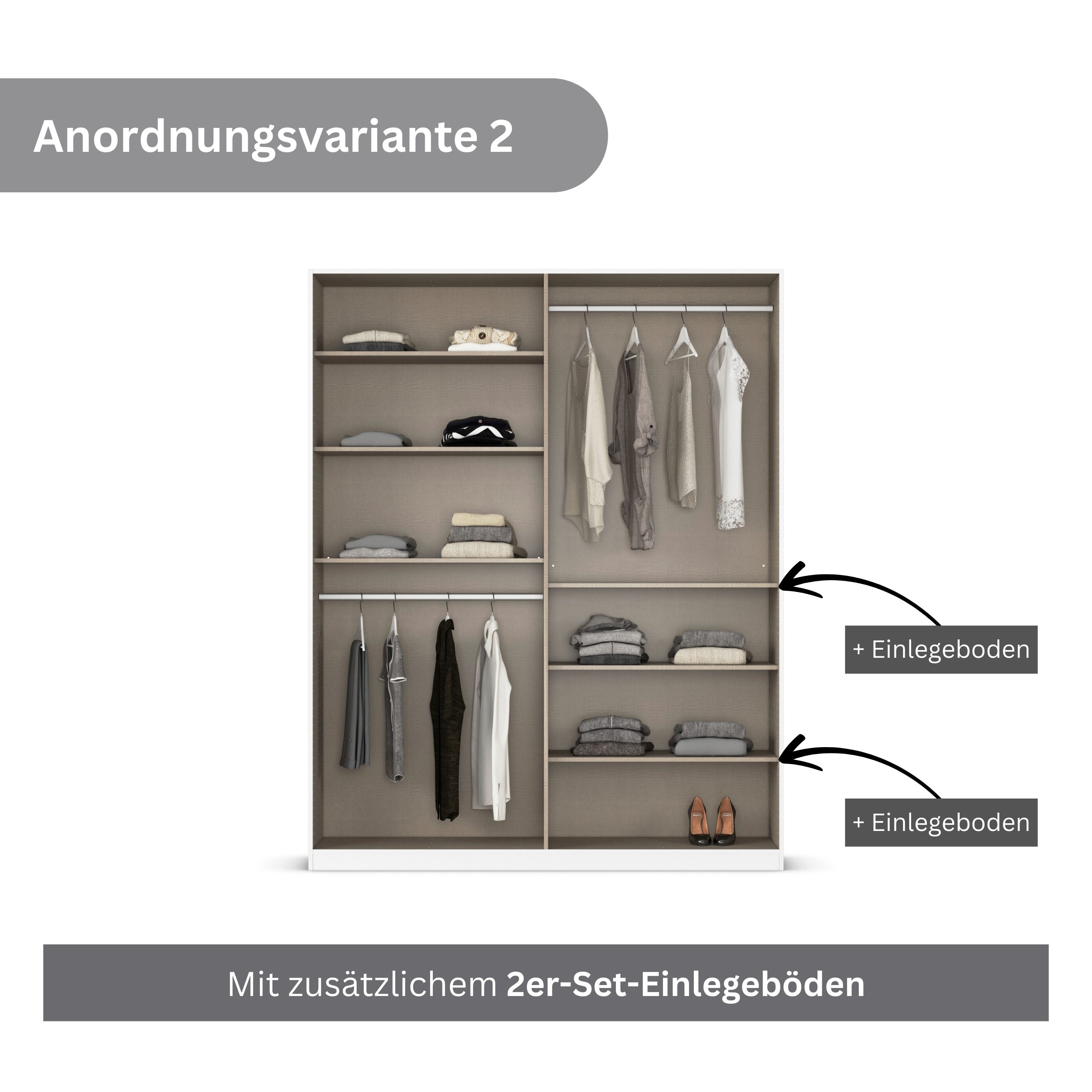 rauch Draaideurkast Kleiderschrank Schrank Garderobe AGORDO TOPSELLER Schlafzimmer doordachte binnenuitrusting, in 6 breedtes en 2 hoogtes made in germany