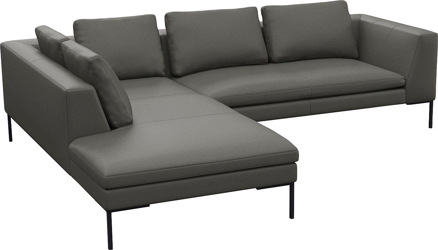 FLEXLUX Hoekbank Loano, supercomfortabel zitcomfort door koudschuim in de zitting moderne bank, vrij in de ruimte te plaatsen, losse kussens, l-vorm