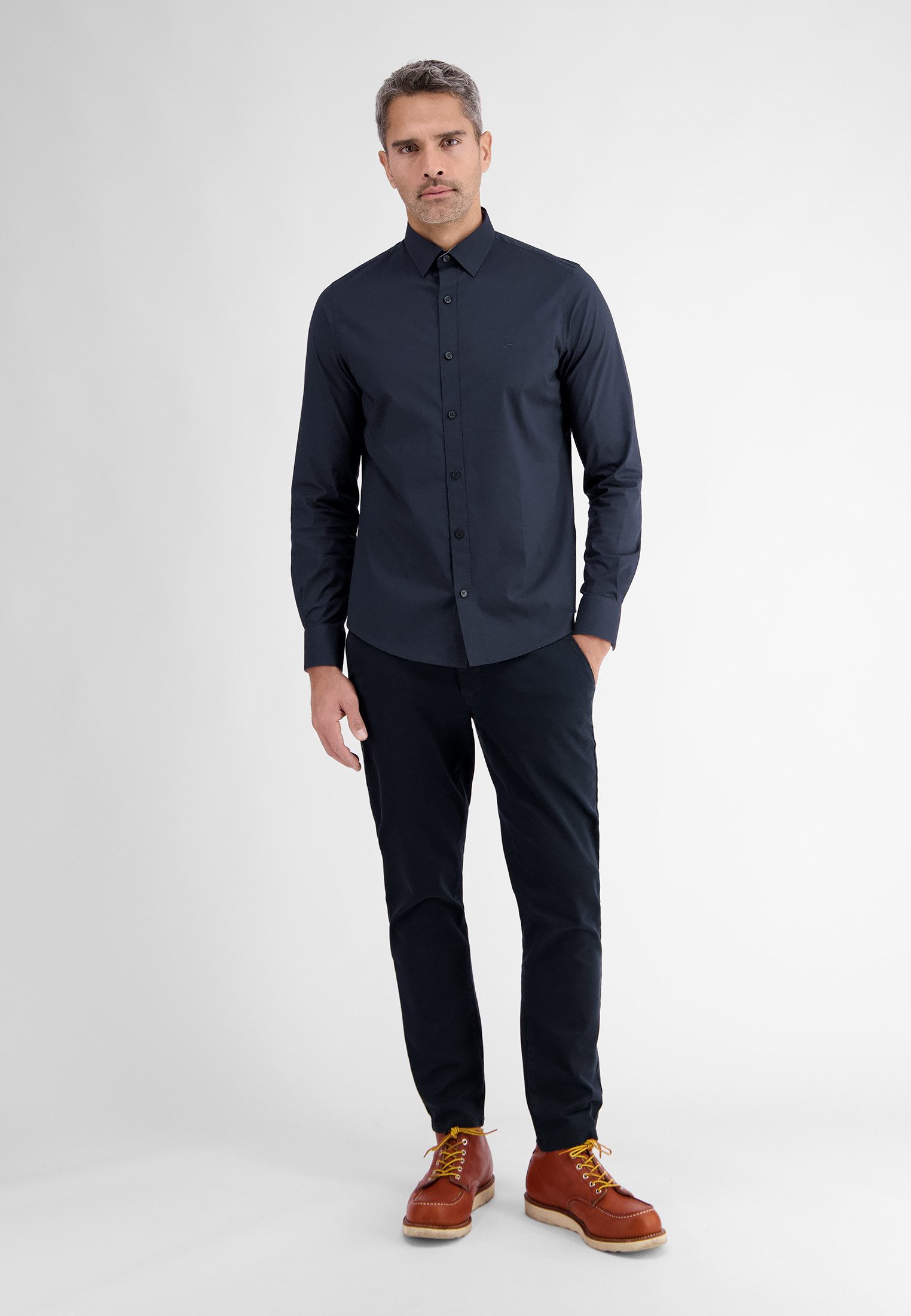 Lerros Overhemd met lange mouwen LERROS basic poplin overhemd, kentkraag
