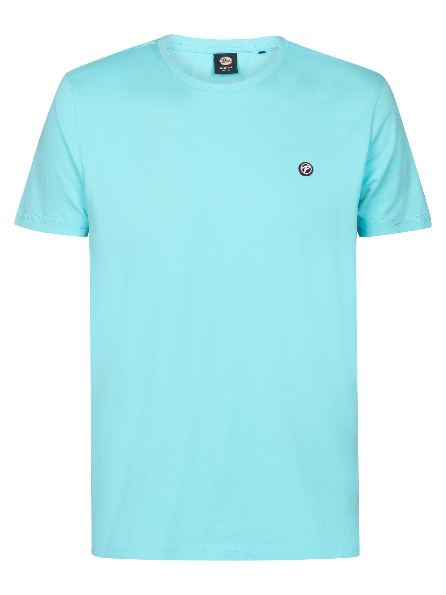 Petrol Industries Shirt met ronde hals met geborduurd logo