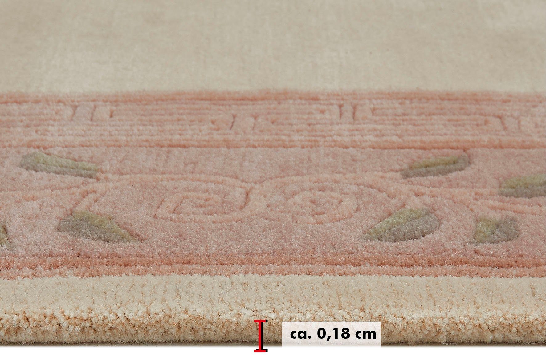 LUXOR living Wollen kleed ADOUR zuivere wol, met de hand geknoopt, met randdessin en franje, woonkamer
