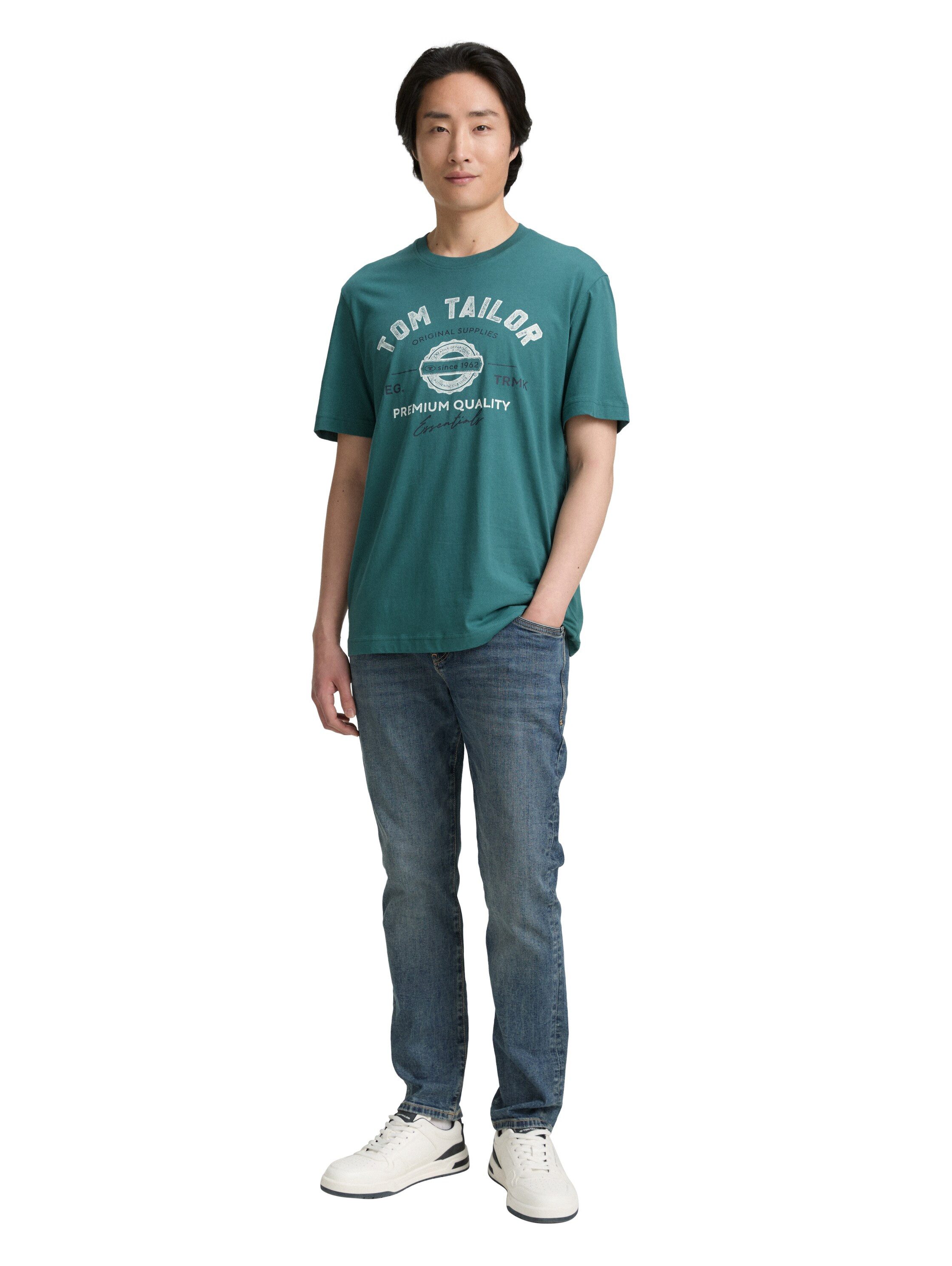 Tom Tailor T-shirt met grote logo-frontprint