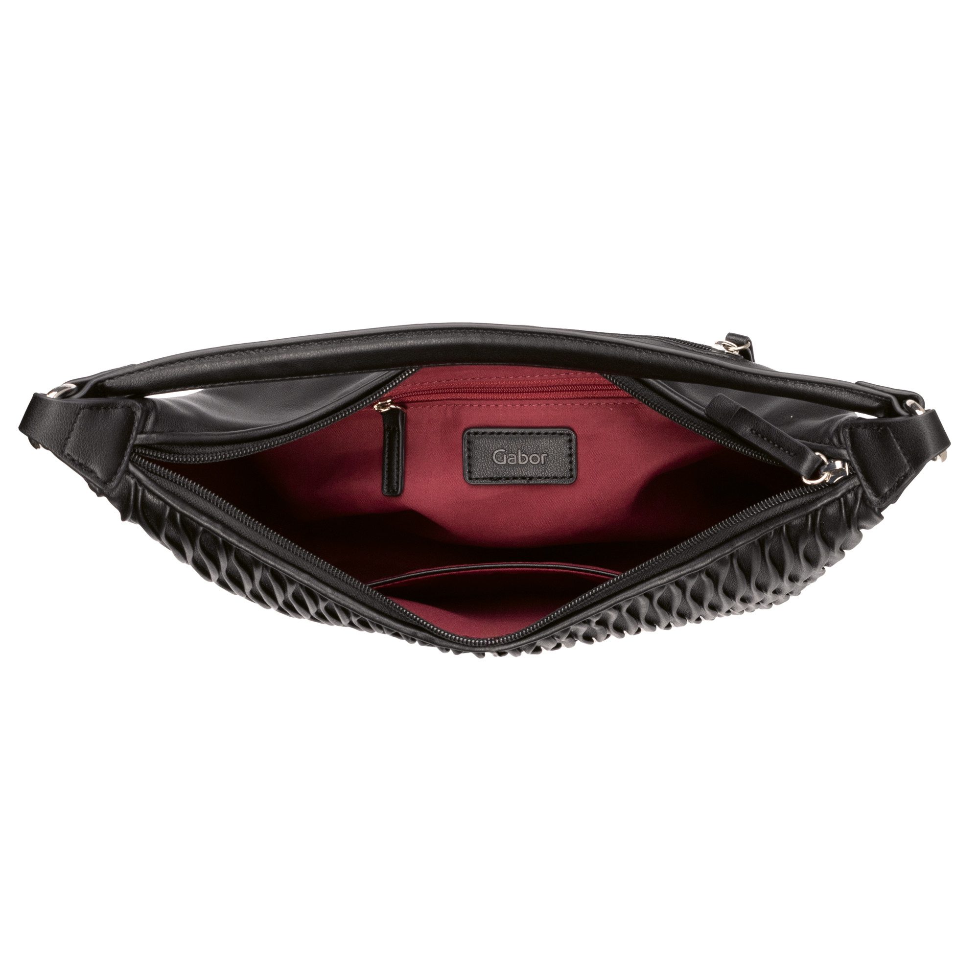 Gabor Hobo-tas Dyana van zacht materiaal zorgvuldig in golvende look gesmokt