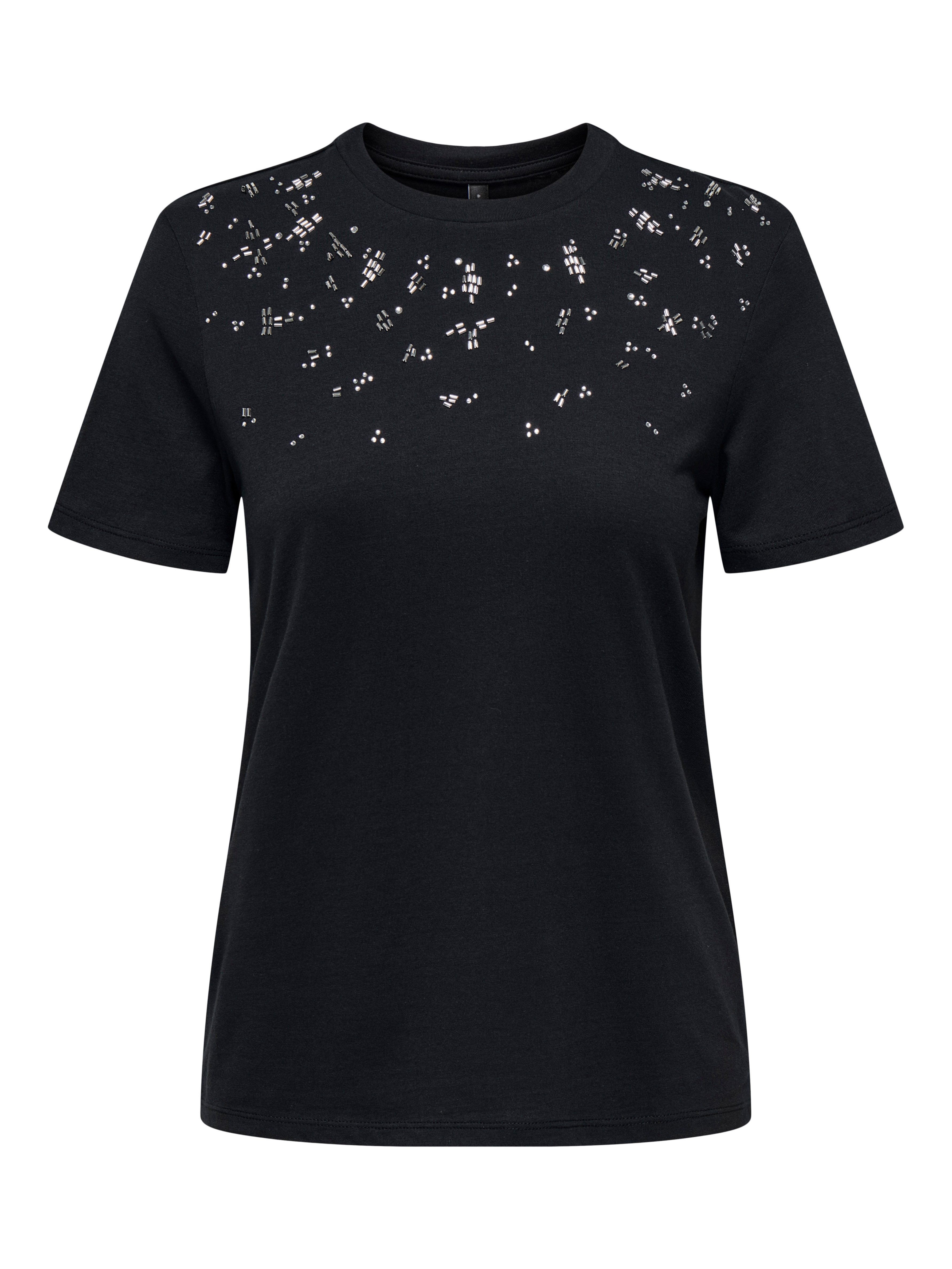 Only Shirt met korte mouwen ONLPARKER S/S O-NECK BLING TOP BOX JRS