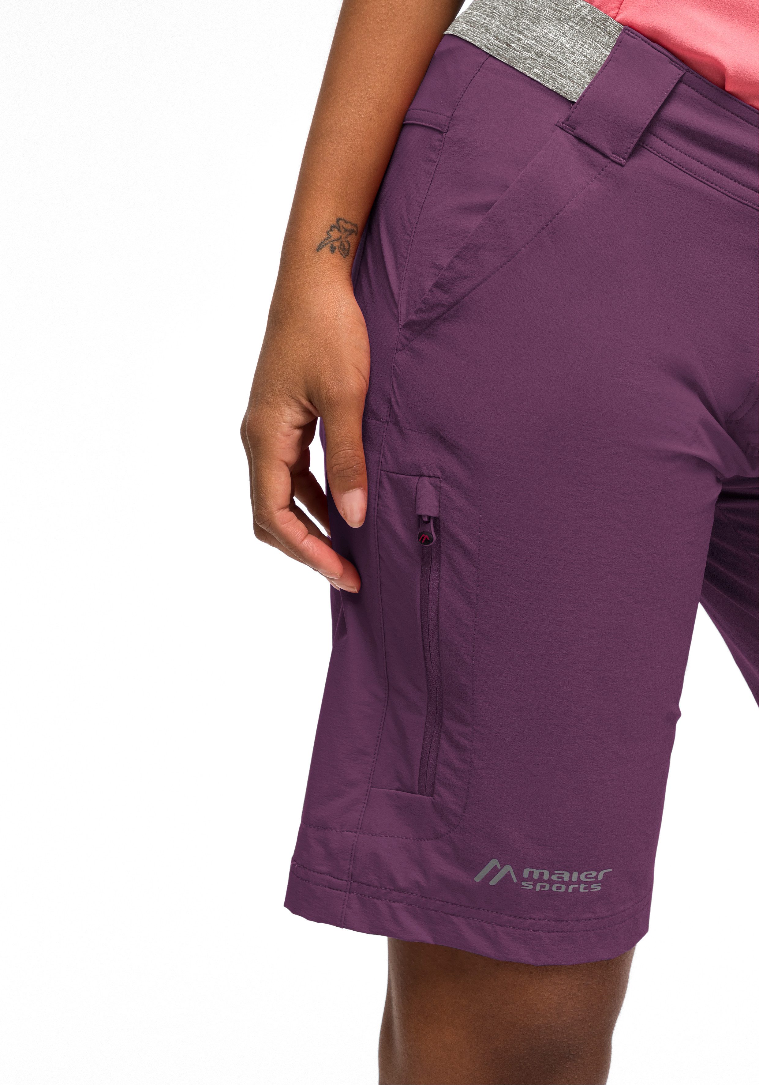 Maier Sports Functionele short Norit Short W Dames shorts, korte outdoor-broek, bermuda met 5 zakken, regular fit