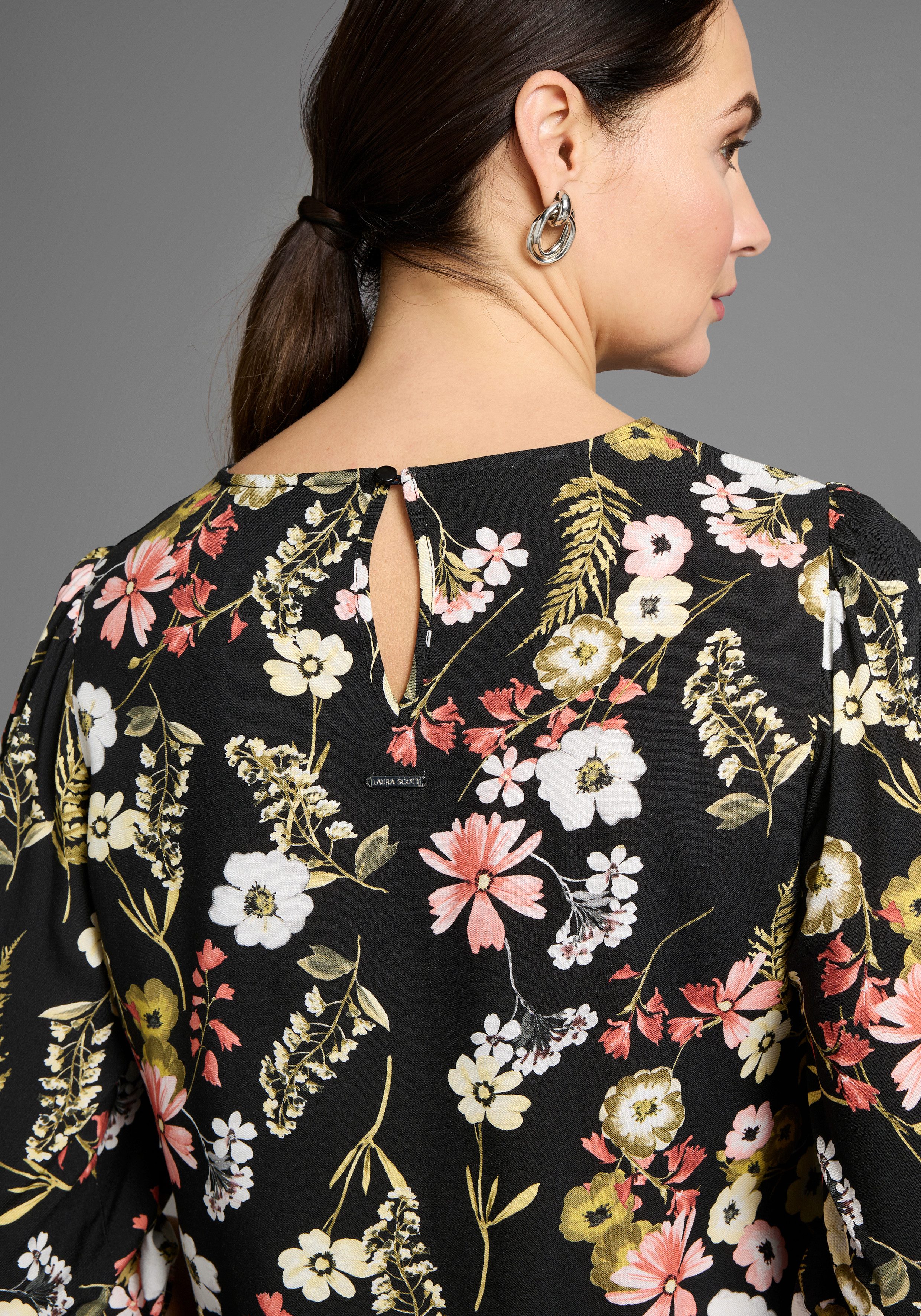 Laura Scott Gedessineerde blouse met elegante bloemenprint